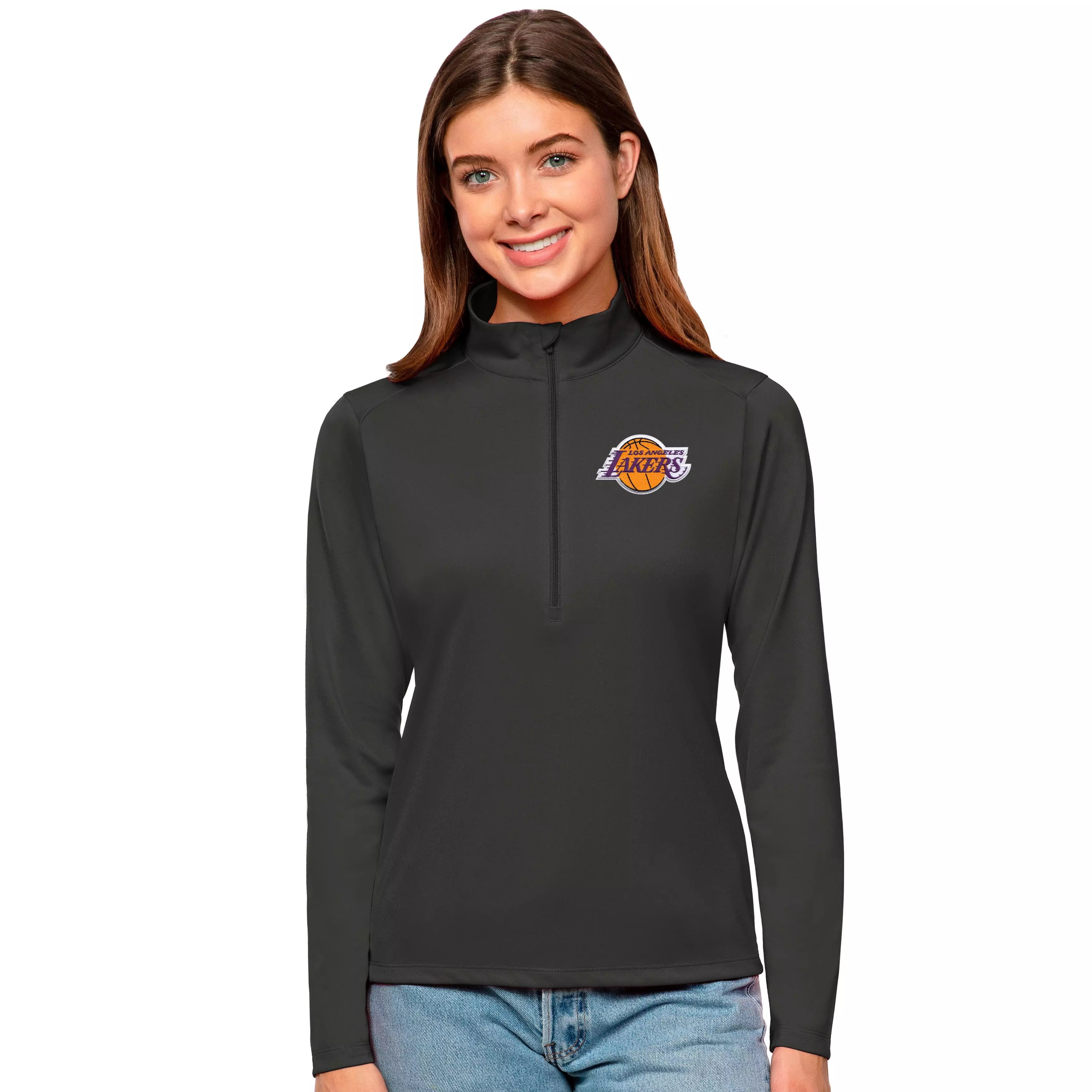 Antigua Women's Los Angeles Lakers Tribute Pullover - SMOKE