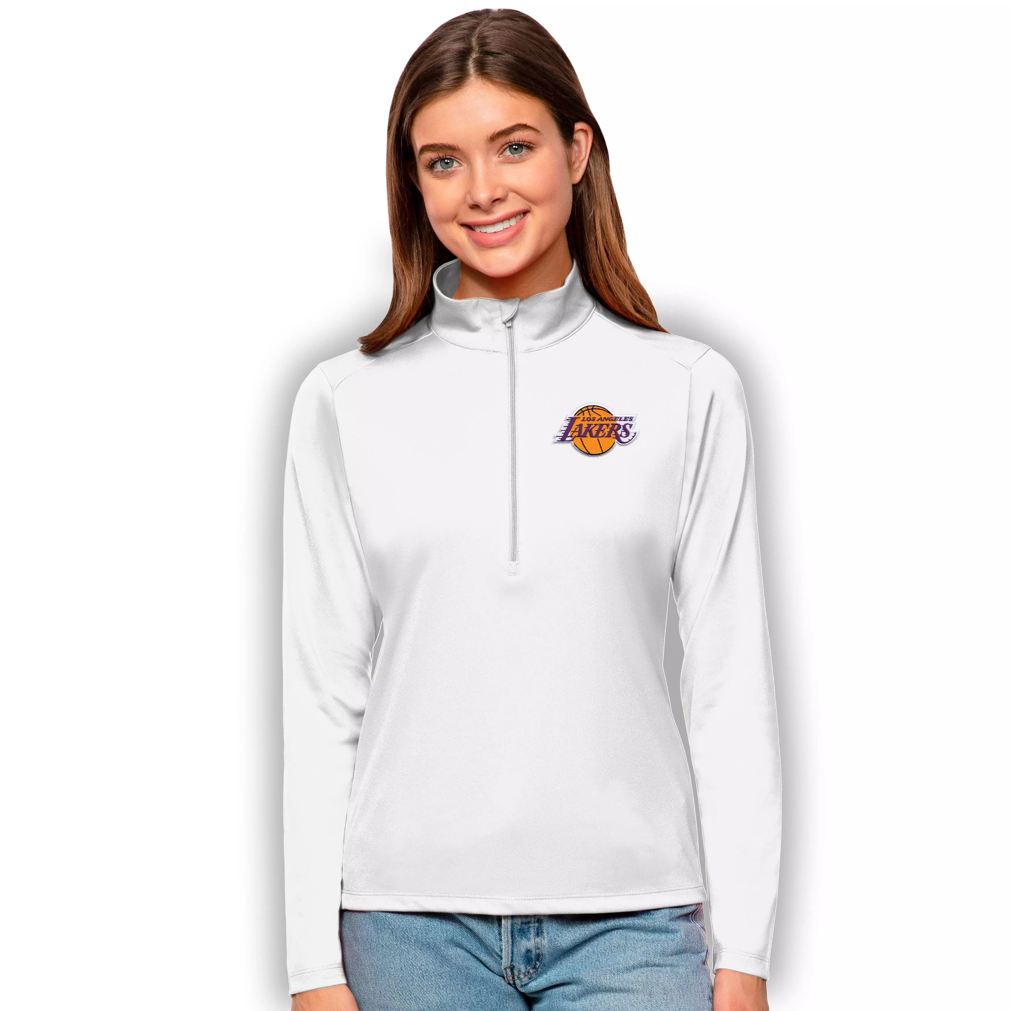 Antigua Women's Los Angeles Lakers Tribute Pullover - WHITE