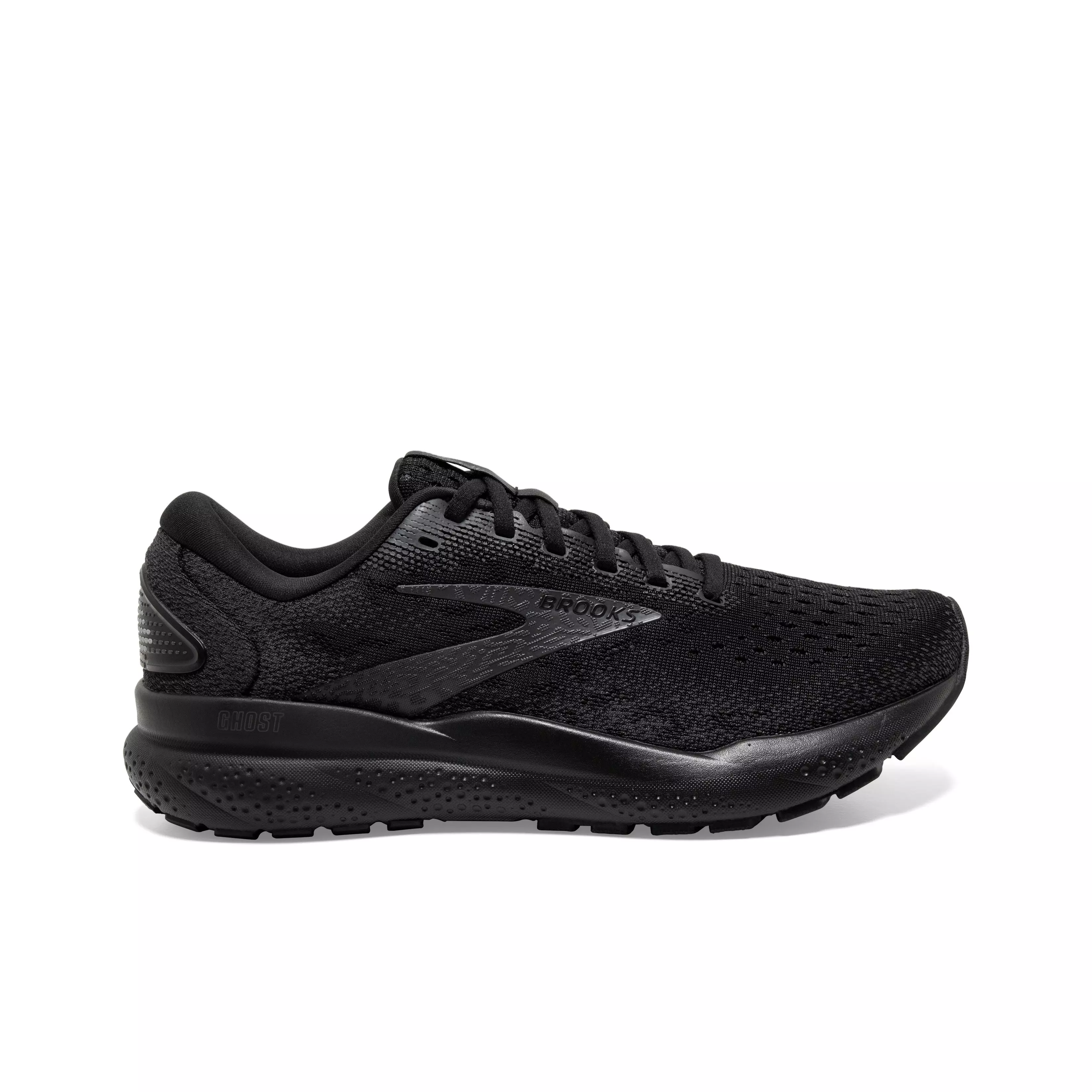 Brooks Ghost 16 "Black/Black/Ebony" Men's Wide Running Shoe - BLACK/BLACK/EBONY
