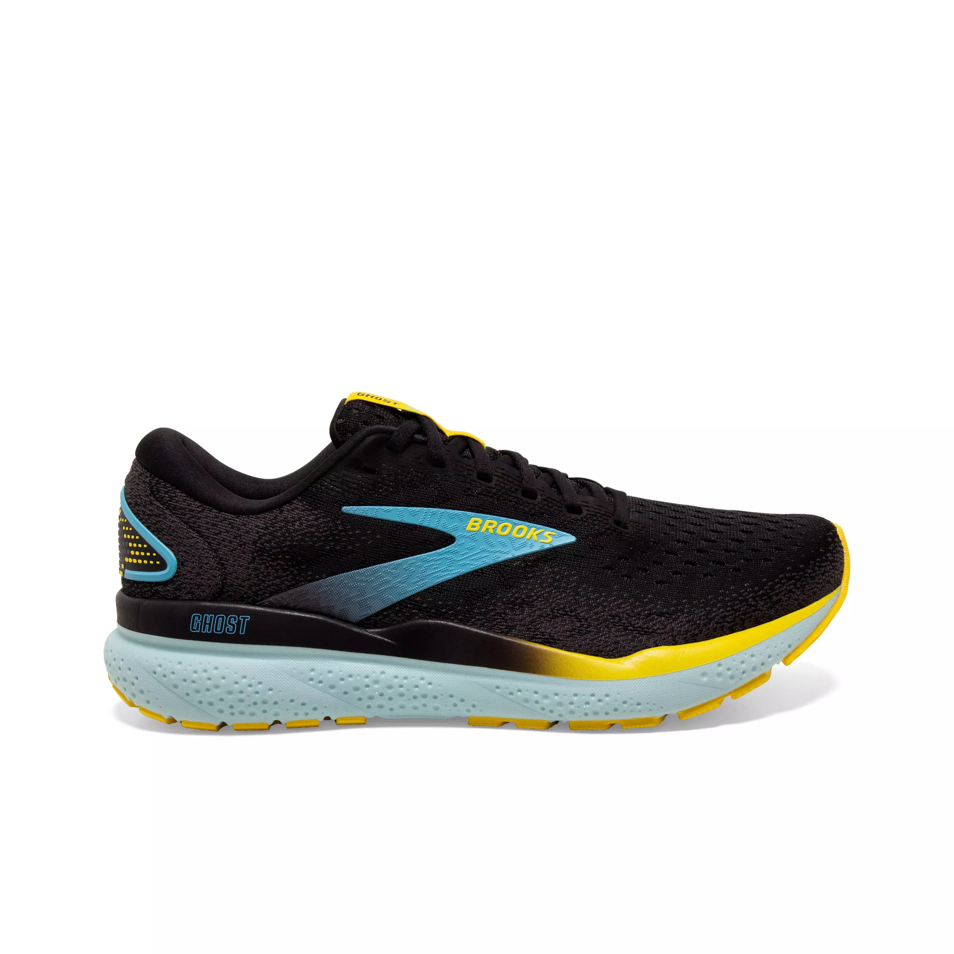 Brooks Ghost 16 "Black/Forged Iron/Blue" Men's Wide Running Shoe - BLACK/IRON/BLUE