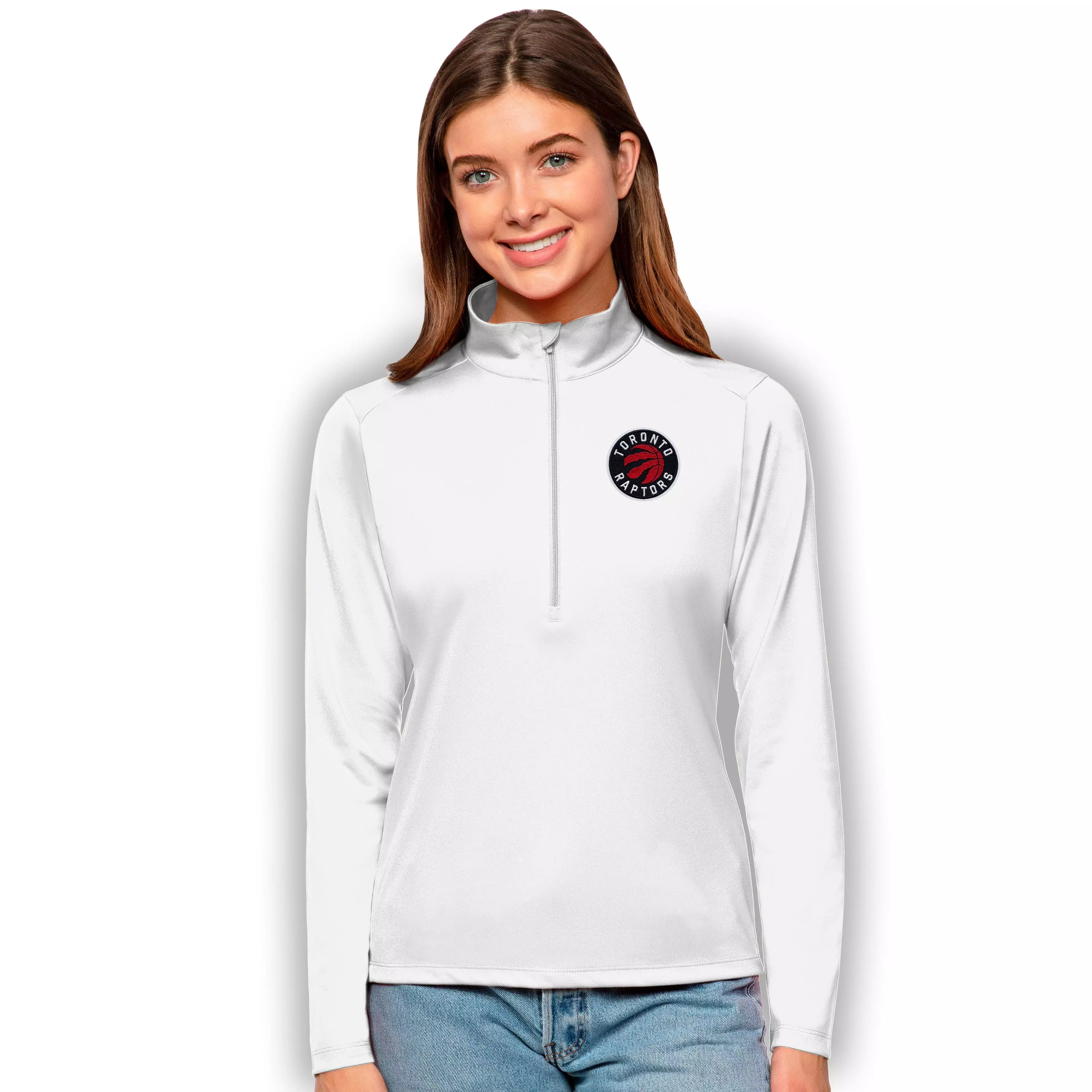 Antigua Women's Toronto Raptors Tribute Pullover - WHITE