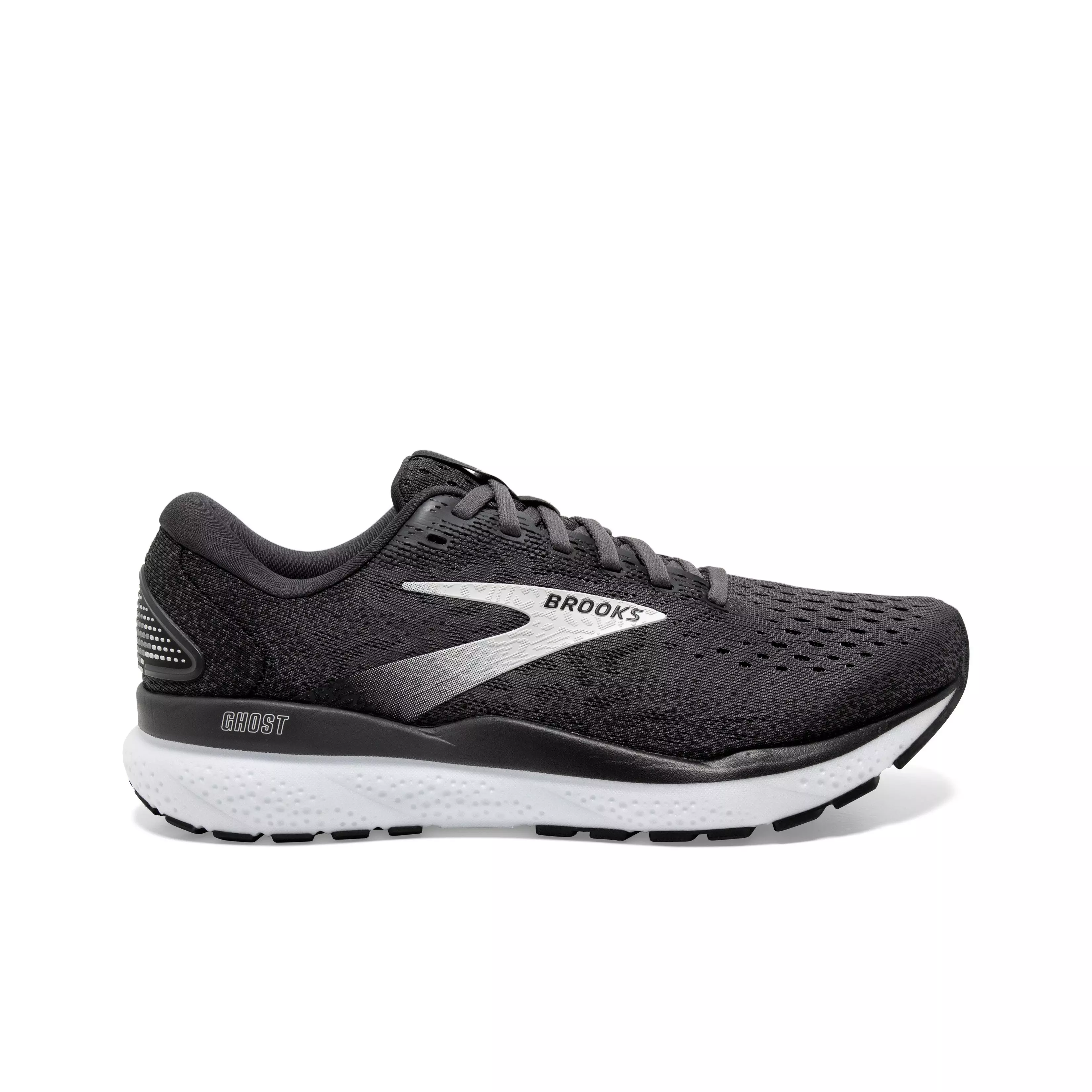 Brooks Ghost 16 "Black/Grey/White" Men's Wide Running Shoe - BLACK/GREY/WHITE