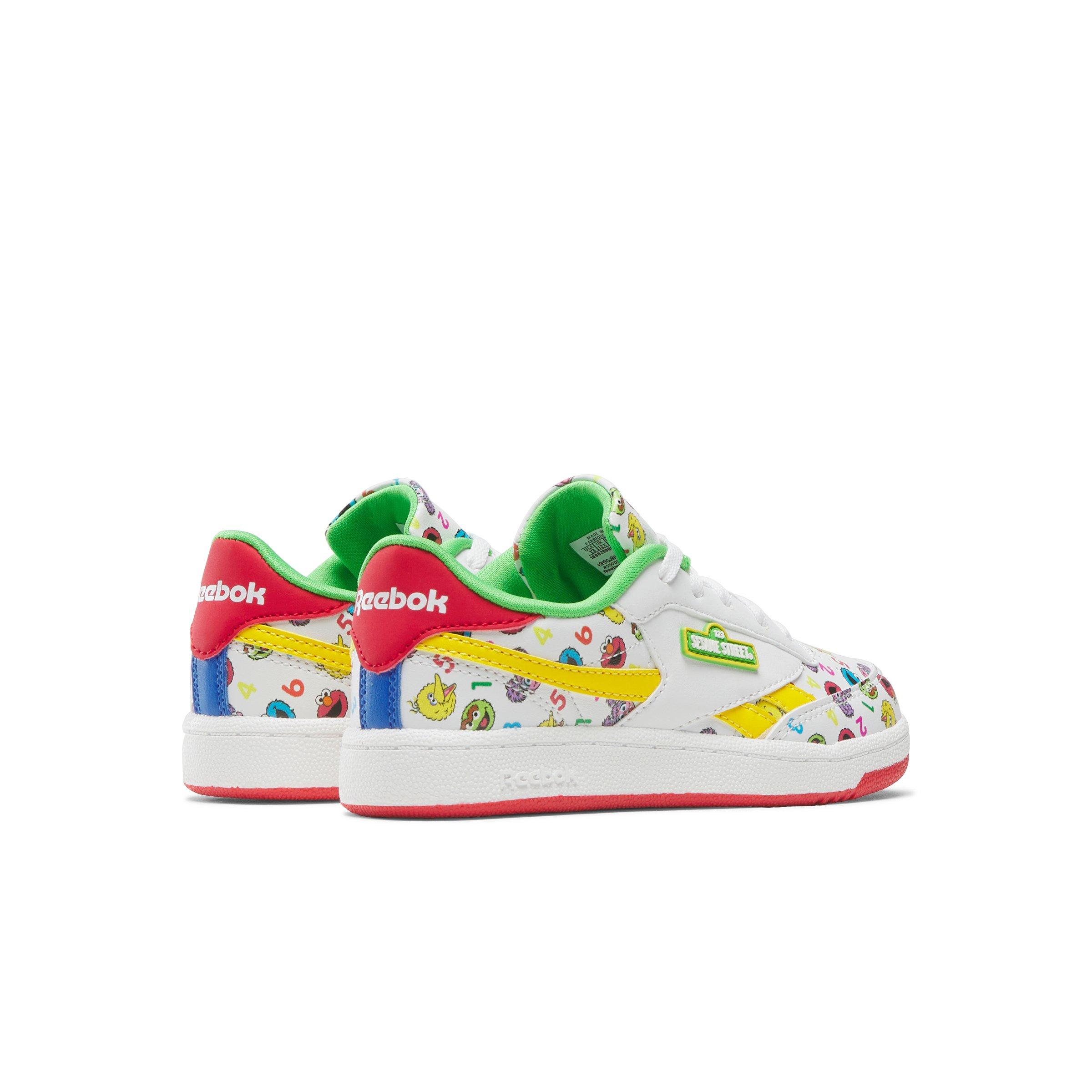 Reebok x Sesame Street Club C Revenge Preschool Boys' "White/Green/Yellow" Shoe