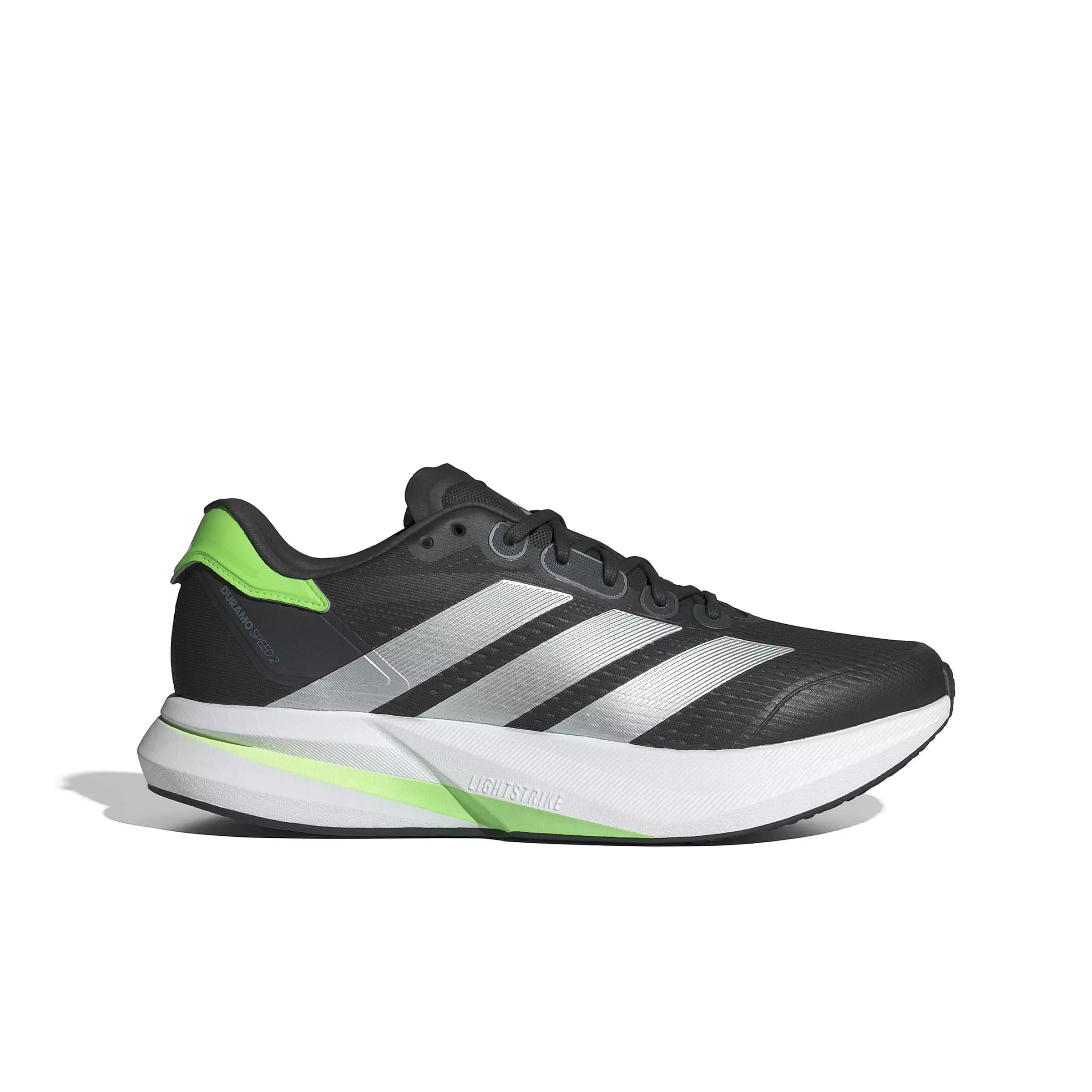 adidas Duramo Speed 2 "Carbon/Matte Silver/Lime Burst" Men's Running Shoe - CARBON/SILVER/LIME
