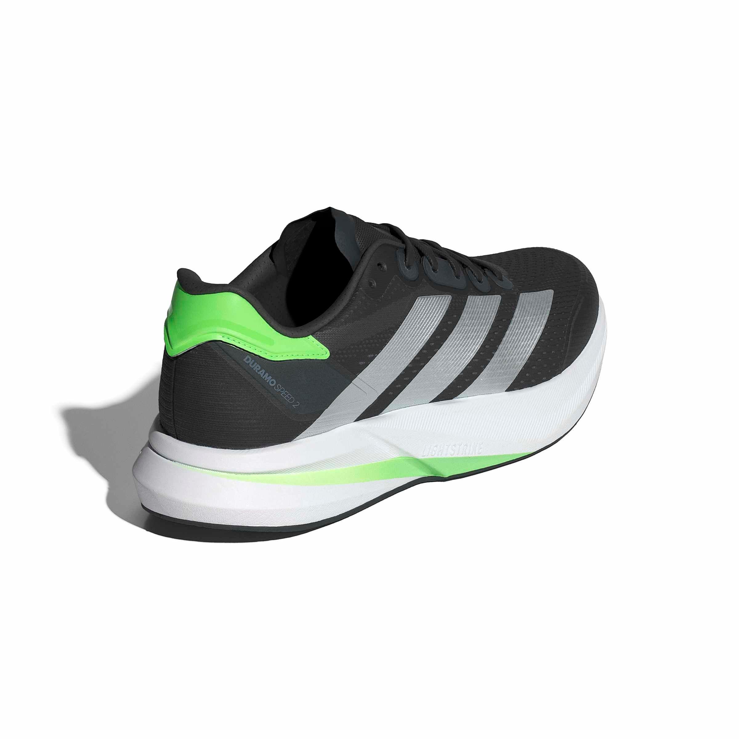 adidas Duramo Speed 2 "Carbon/Matte Silver/Lime Burst" Men's Running Shoe - CARBON/SILVER/LIME Thumbnail View 4