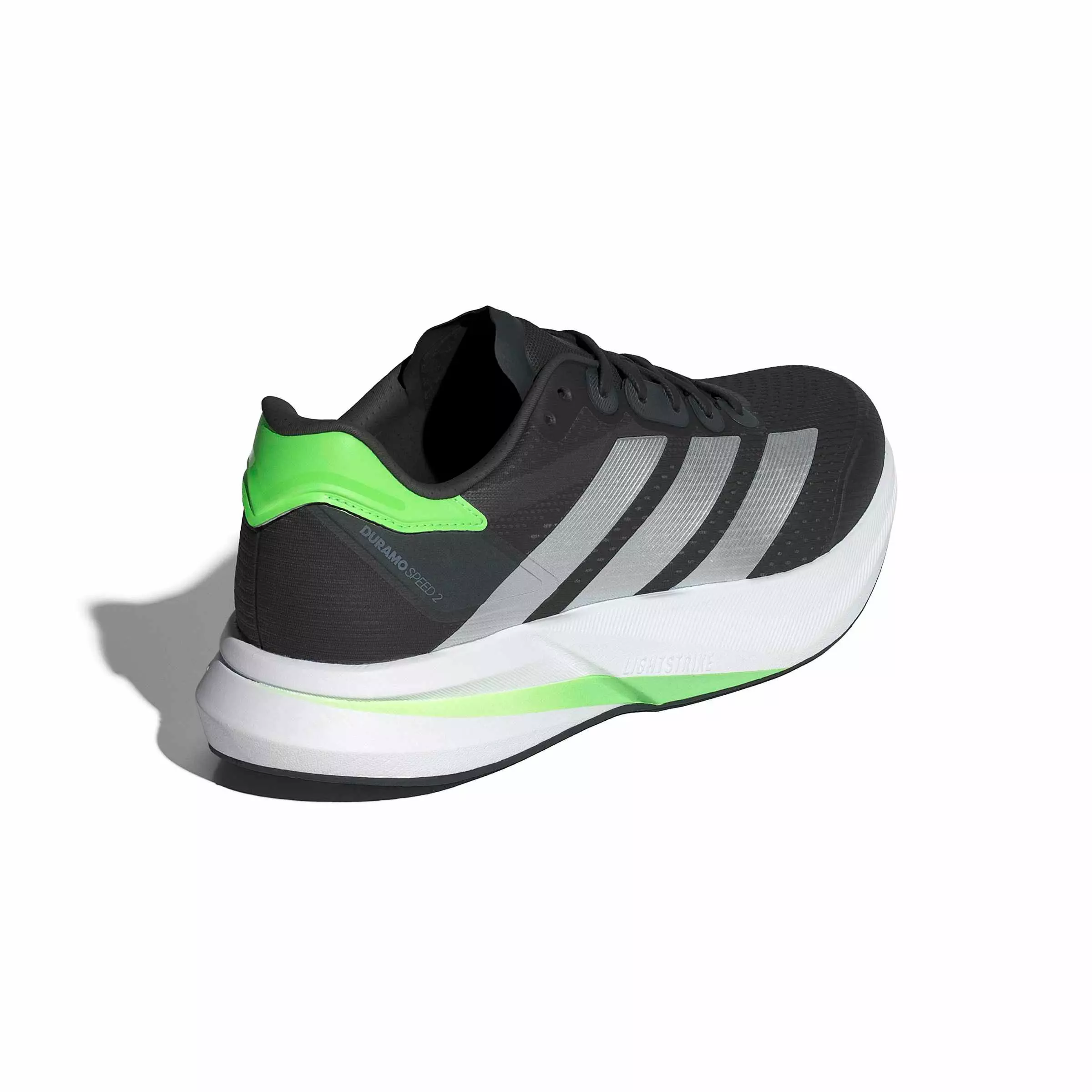 adidas Duramo Speed 2 "Carbon/Matte Silver/Lime Burst" Men's Running Shoe - CARBON/SILVER/LIME