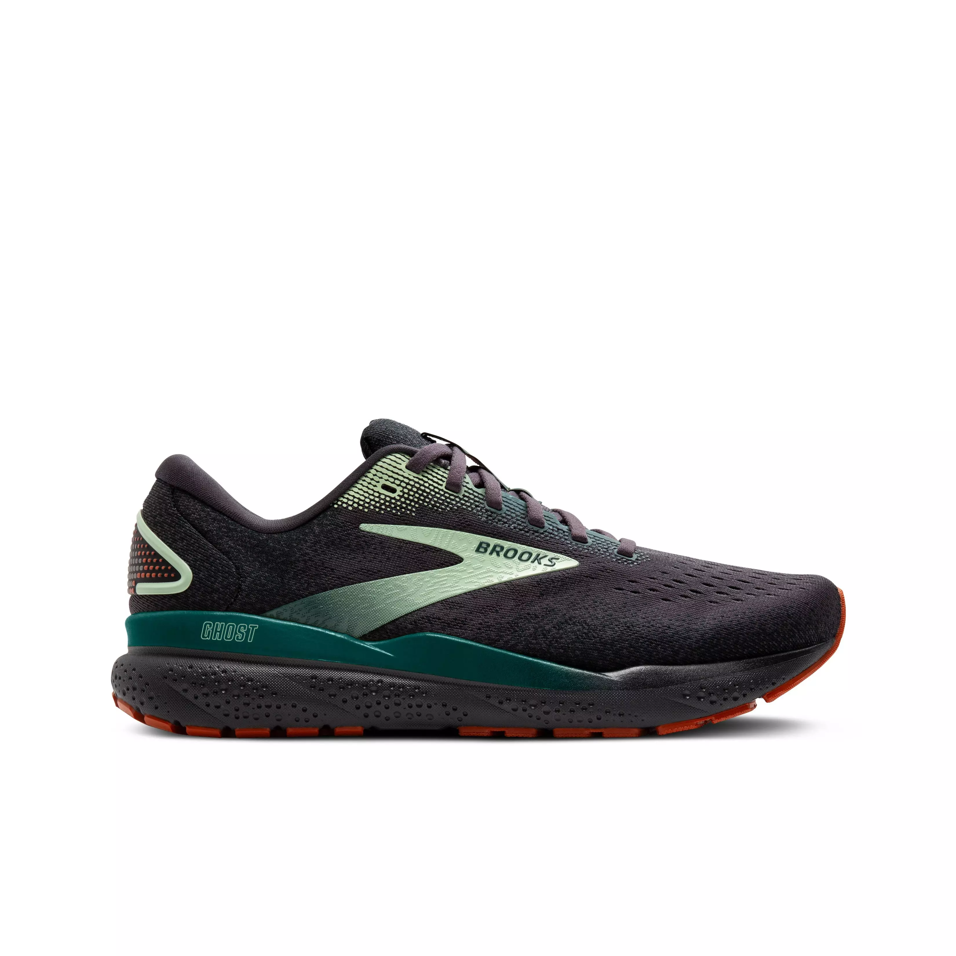 Brooks Ghost 16 "Blackened Pearl/June Bug/Green" Men's Running Shoe - PEARL/JUNE/GREEN