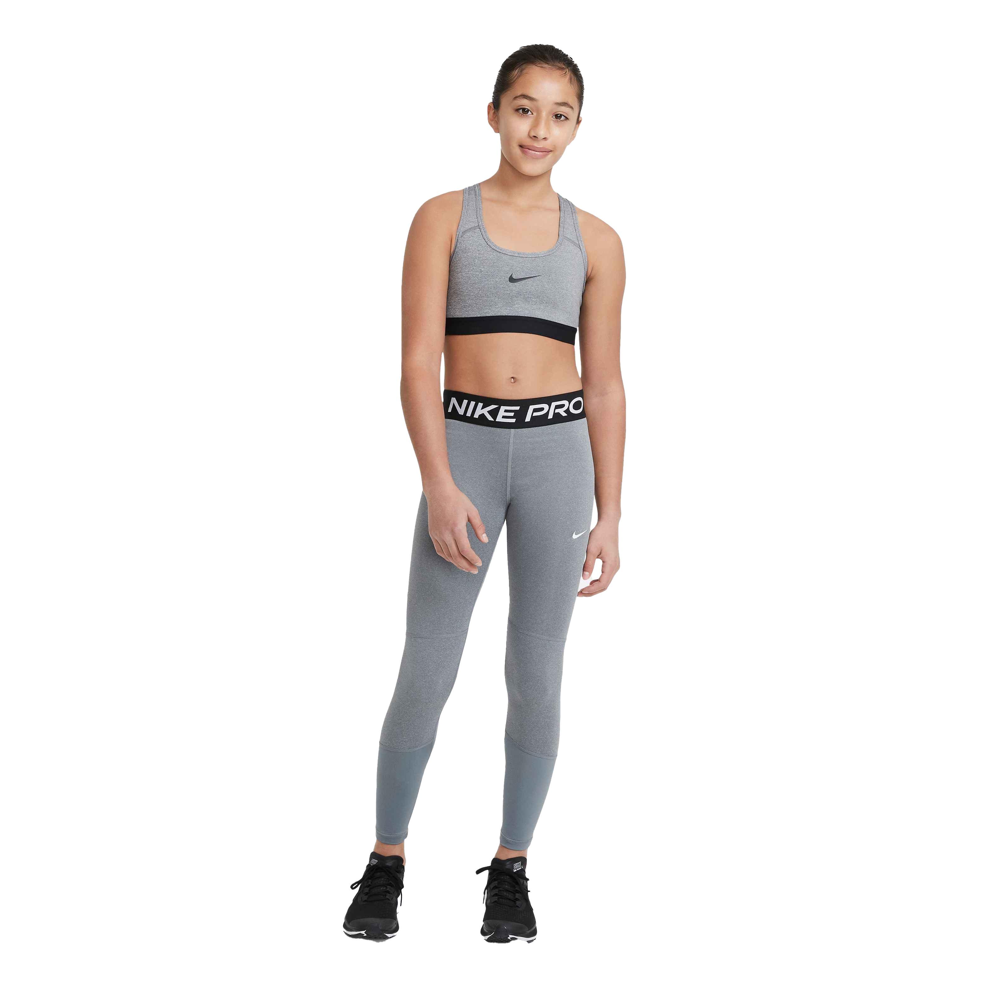 Nike Big Girls' Pro Leggings - GREY Thumbnail View 3