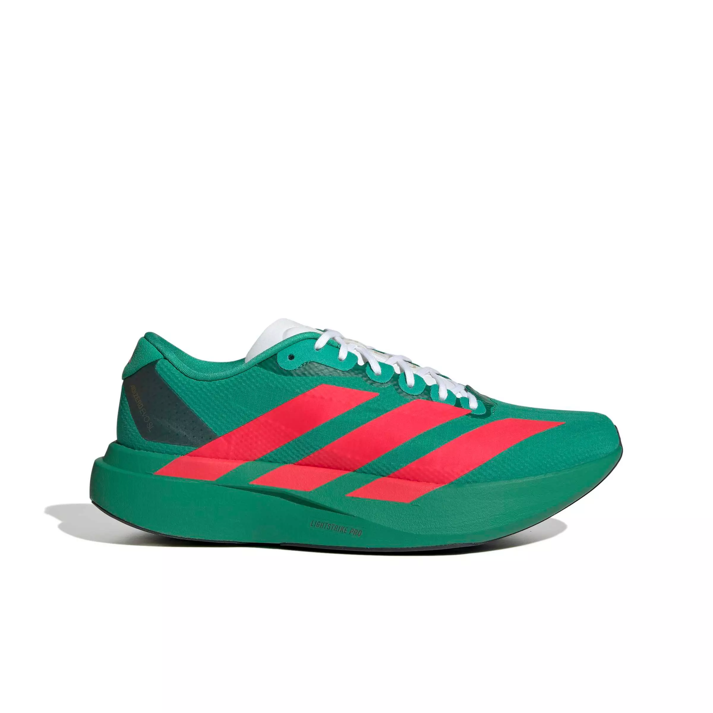 adidas Adizero EVO SL "Court Green/Lucid Red/Ftwr White" Men's Running Shoe - GREEN/RED/WHITE