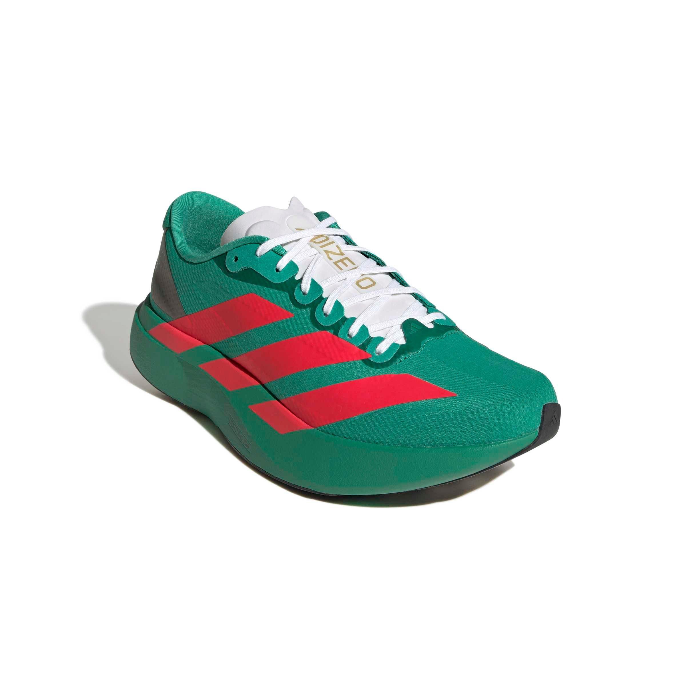 adidas Adizero EVO SL "Court Green/Lucid Red/Ftwr White" Men's Running Shoe - GREEN/RED/WHITE Thumbnail View 3