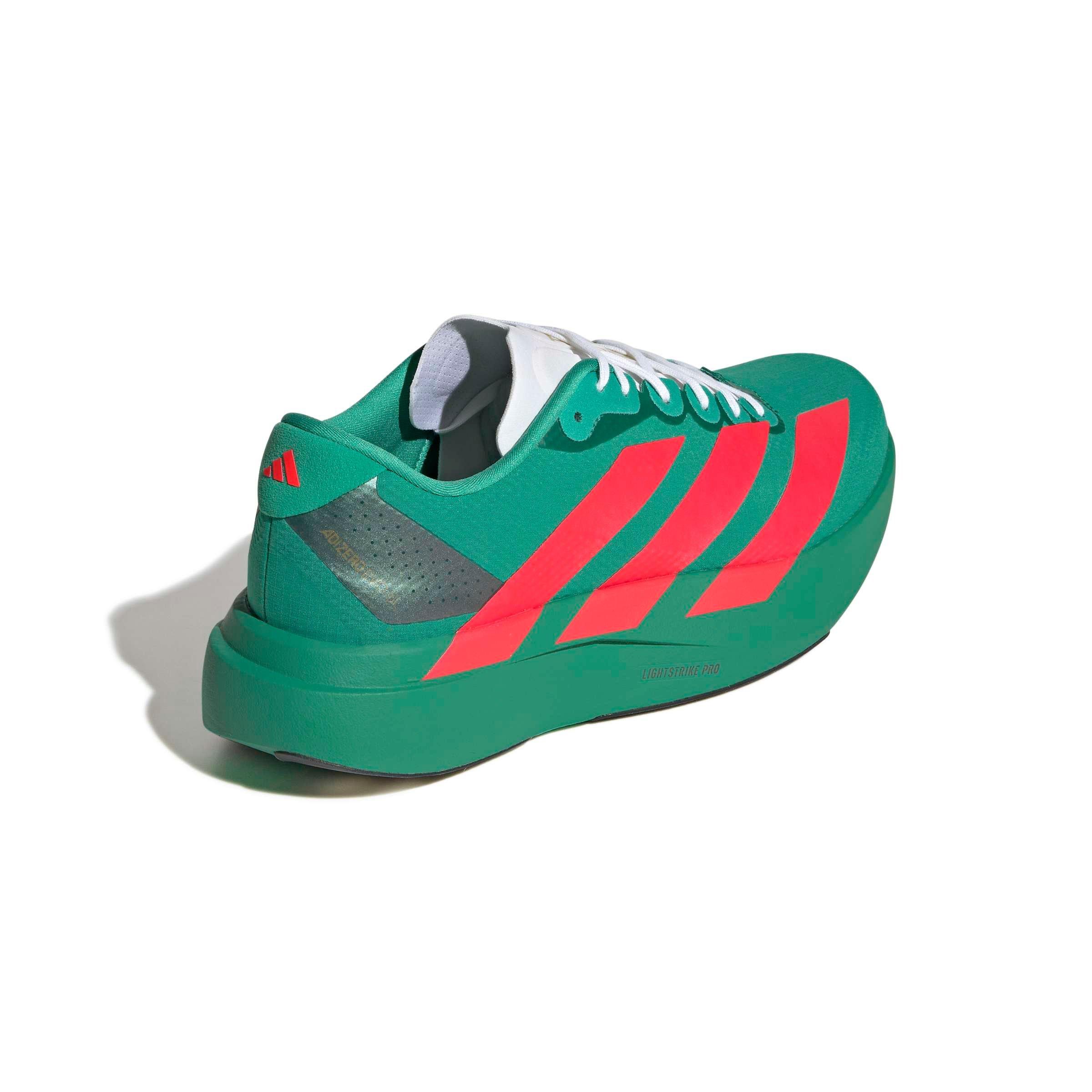 adidas Adizero EVO SL "Court Green/Lucid Red/Ftwr White" Men's Running Shoe - GREEN/RED/WHITE Thumbnail View 4