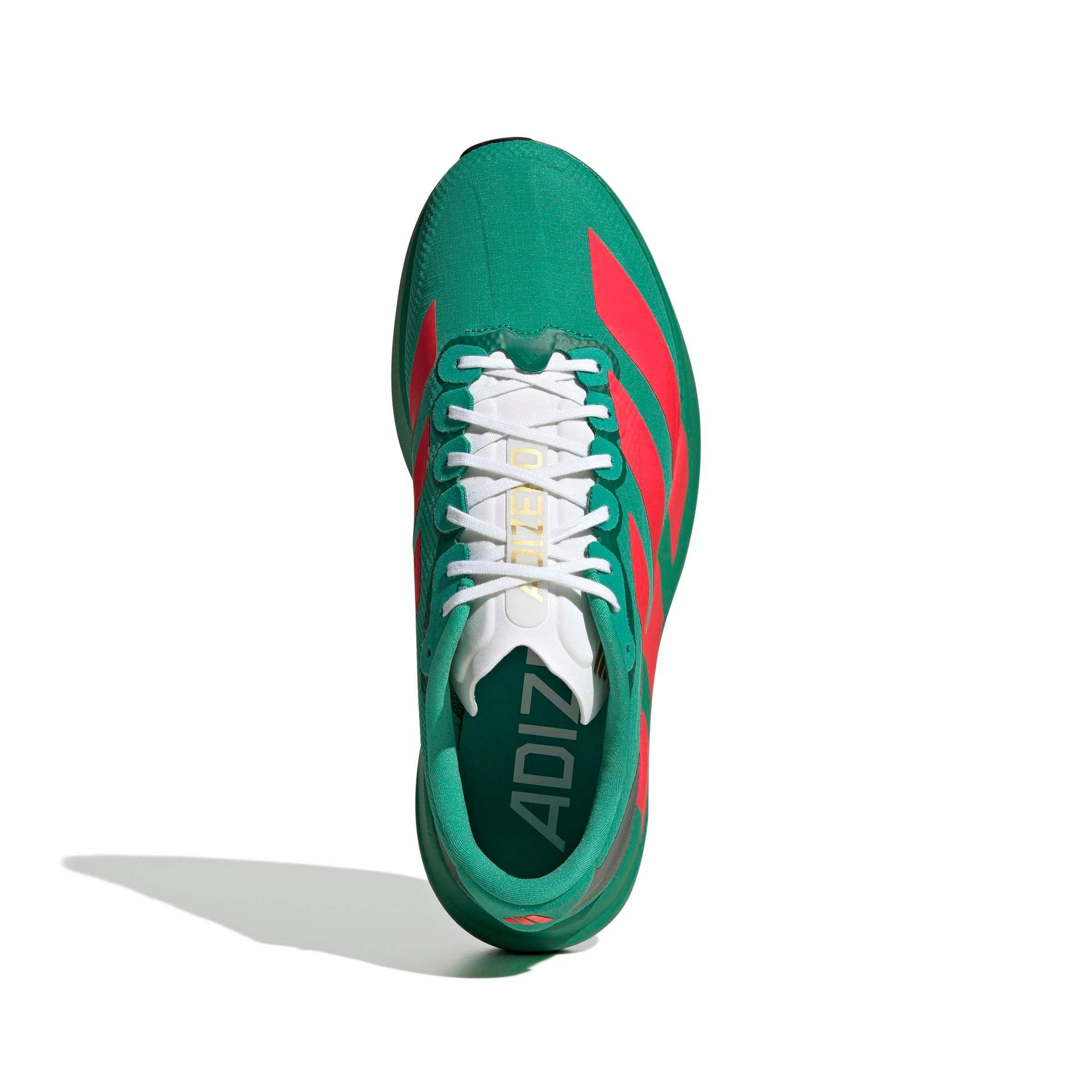 adidas Adizero EVO SL "Court Green/Lucid Red/Ftwr White" Men's Running Shoe - GREEN/RED/WHITE Thumbnail View 5