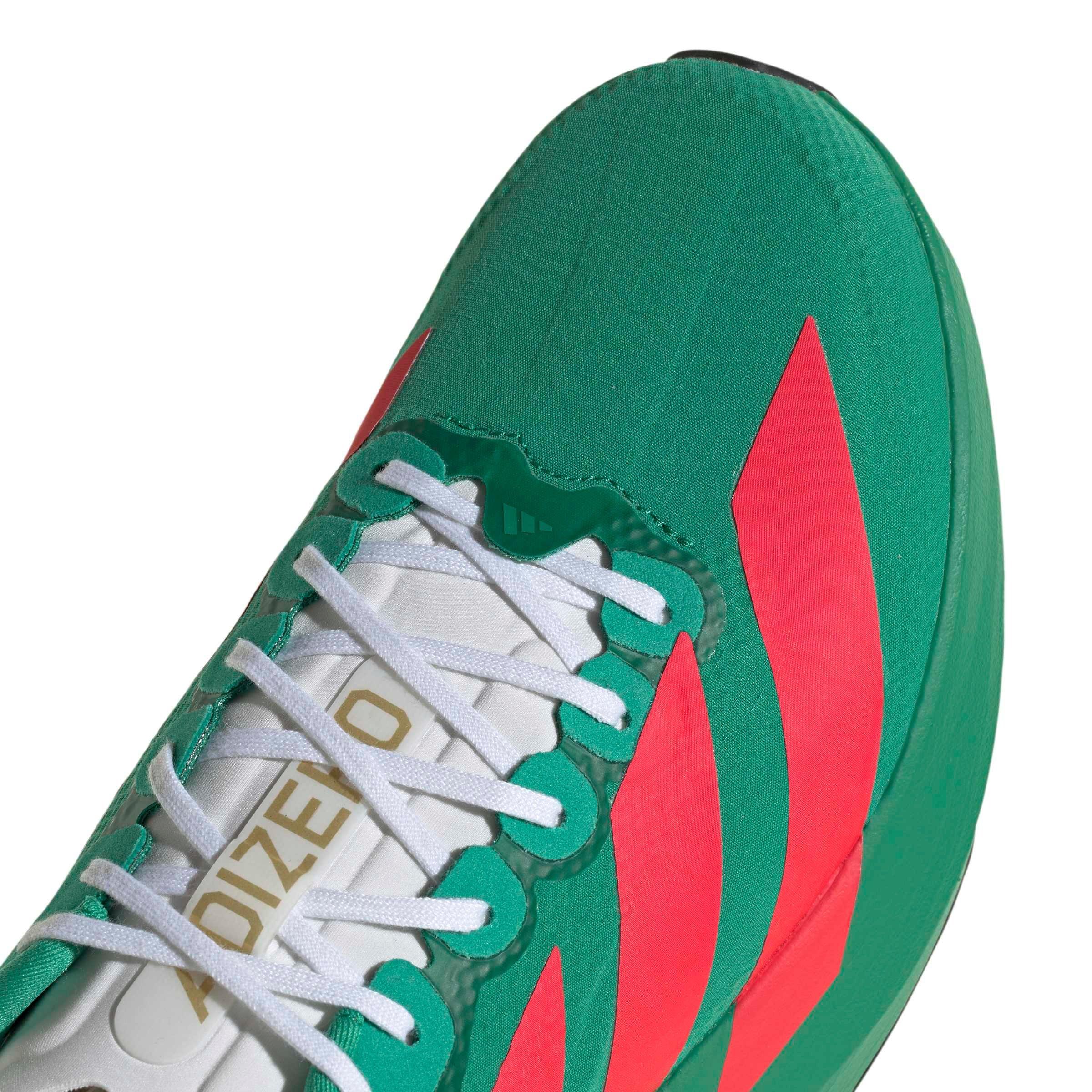 adidas Adizero EVO SL "Court Green/Lucid Red/Ftwr White" Men's Running Shoe - GREEN/RED/WHITE Thumbnail View 7
