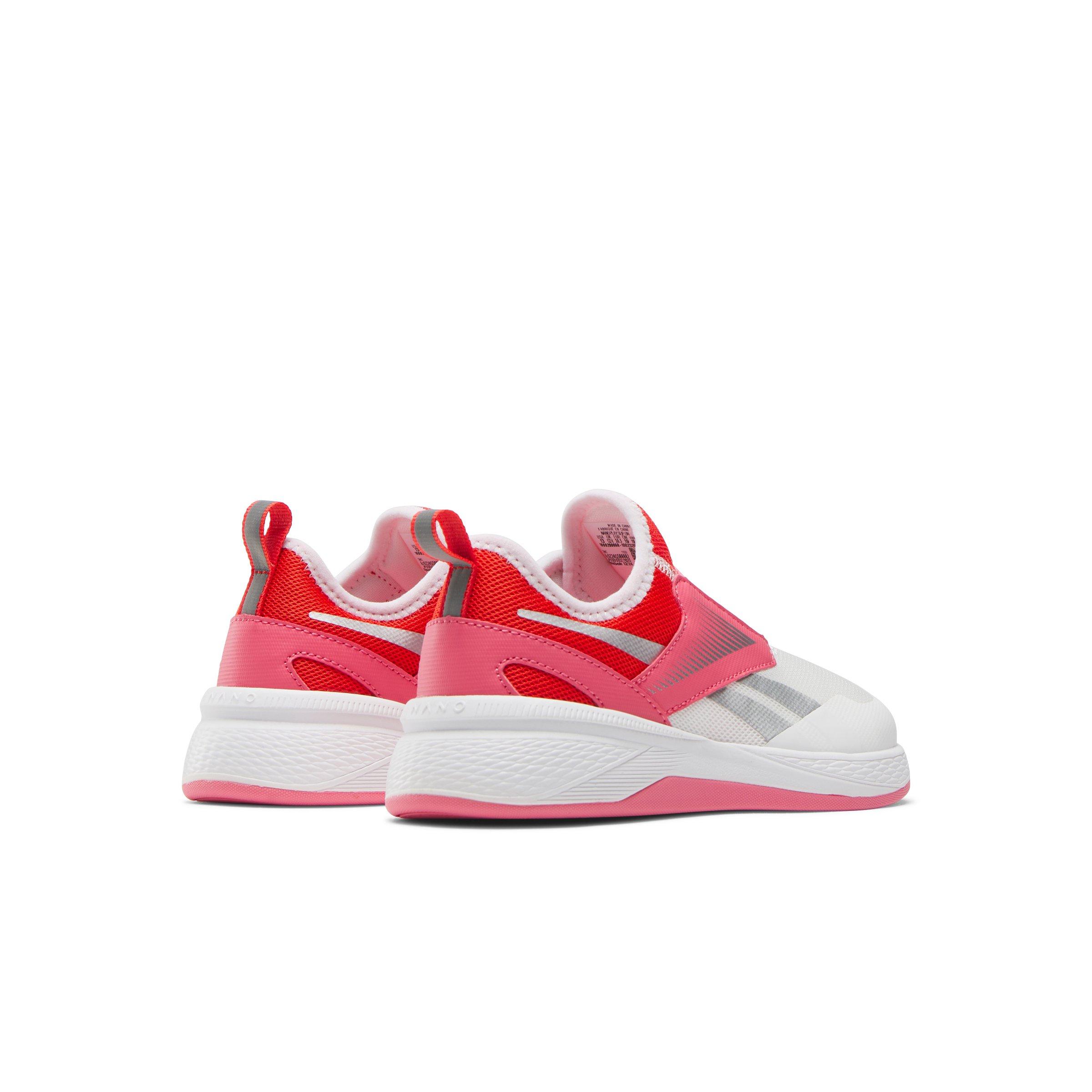 Reebok Nano Play Slip-On Preschool Girls' "White/Pink/Light Red" Shoe