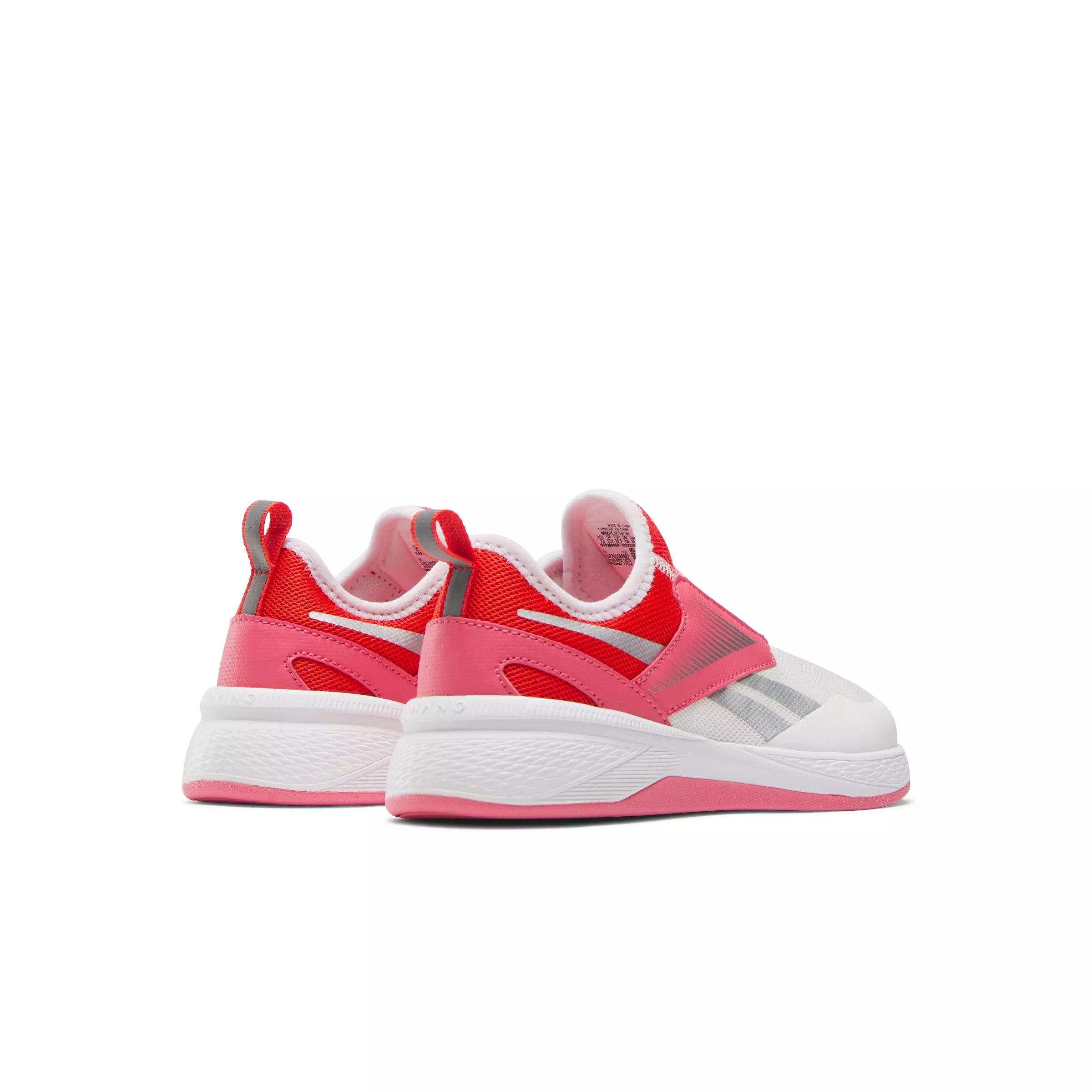 Reebok Nano Play Slip-On "White/Pink/Light Red" Preschool Girls' Shoe - WHITE/PINK/LT RED