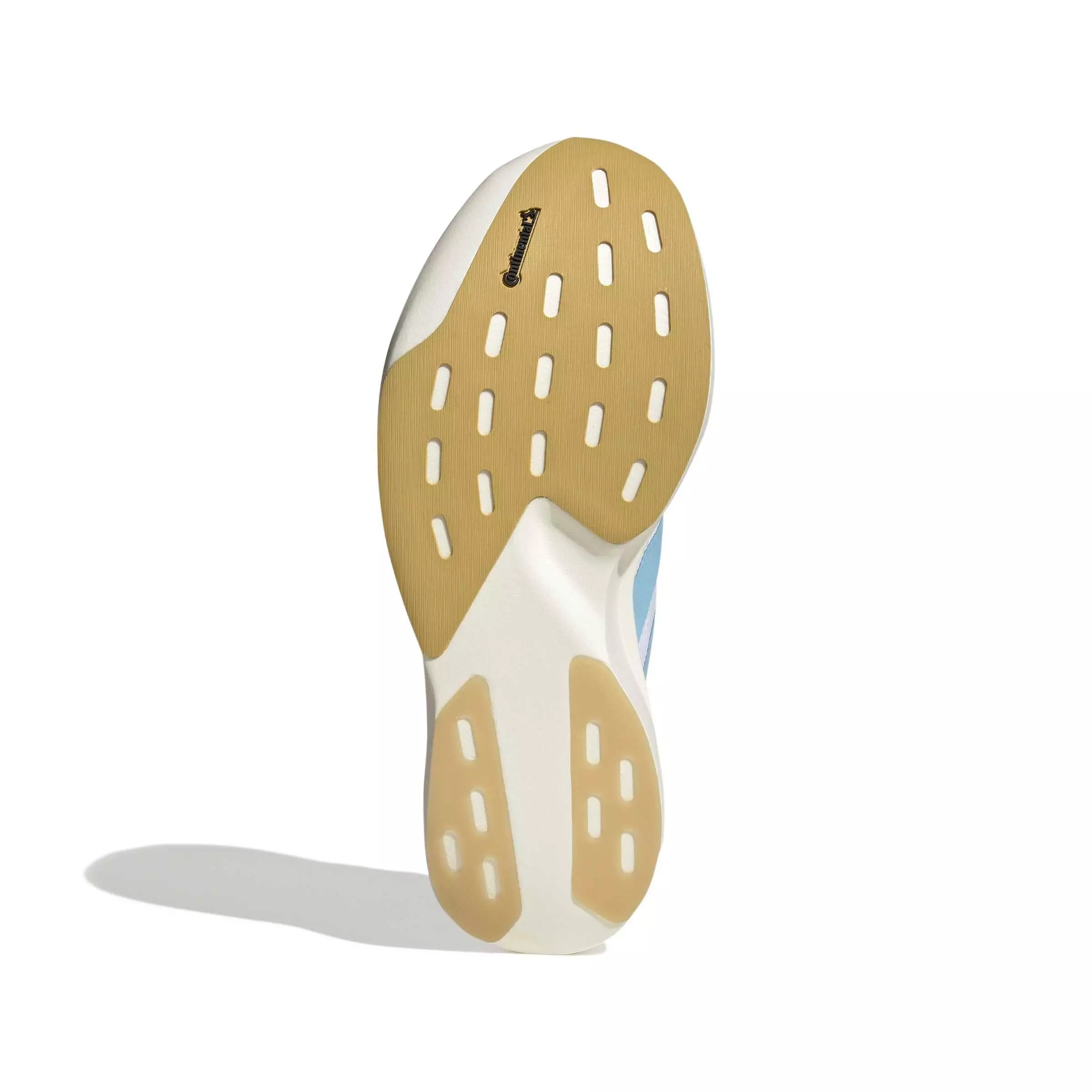 adidas Adizero EVO SL "Ftwr White/Clear Blue/Matte Gold" Men's Running Shoe - WHITE/BLUE/GOLD