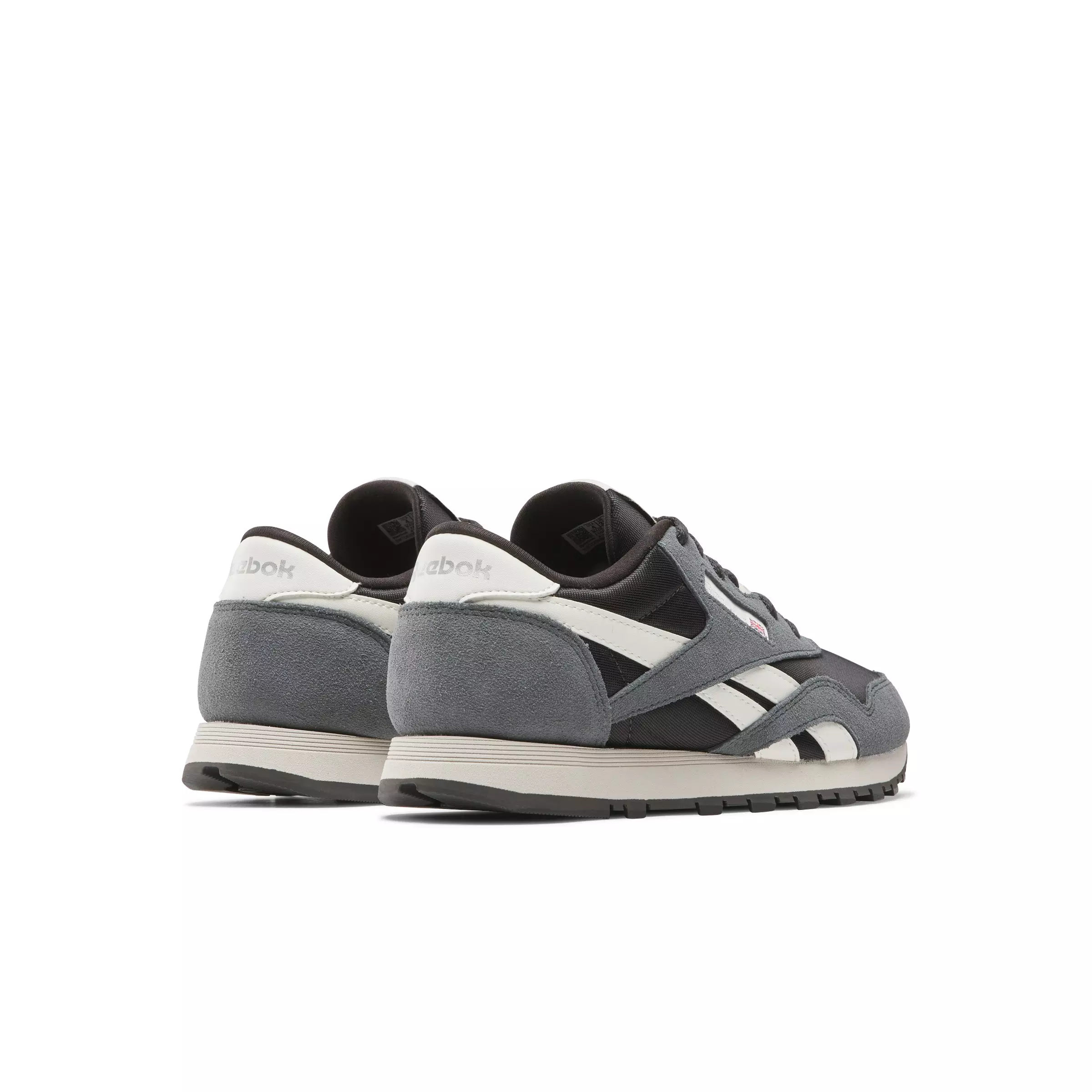 Reebok CL Nylon "Grey/Black/White" Grade School Boys' Shoe - GREY/BLACK/WHITE