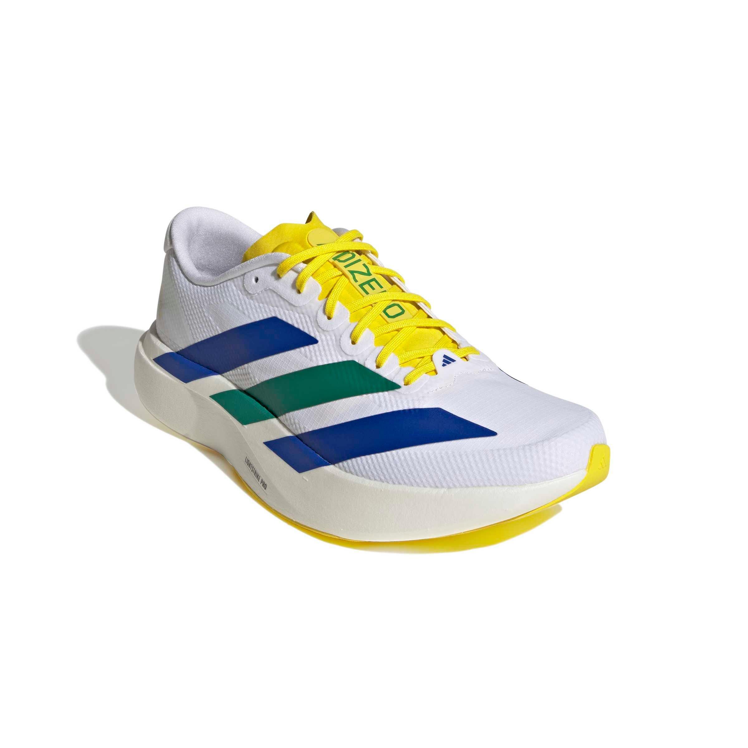 adidas Adizero EVO SL "White/Team Royal Blue/Iron Metallic" Men's Running Shoe - WHITE/ROYAL/IRON Thumbnail View 3