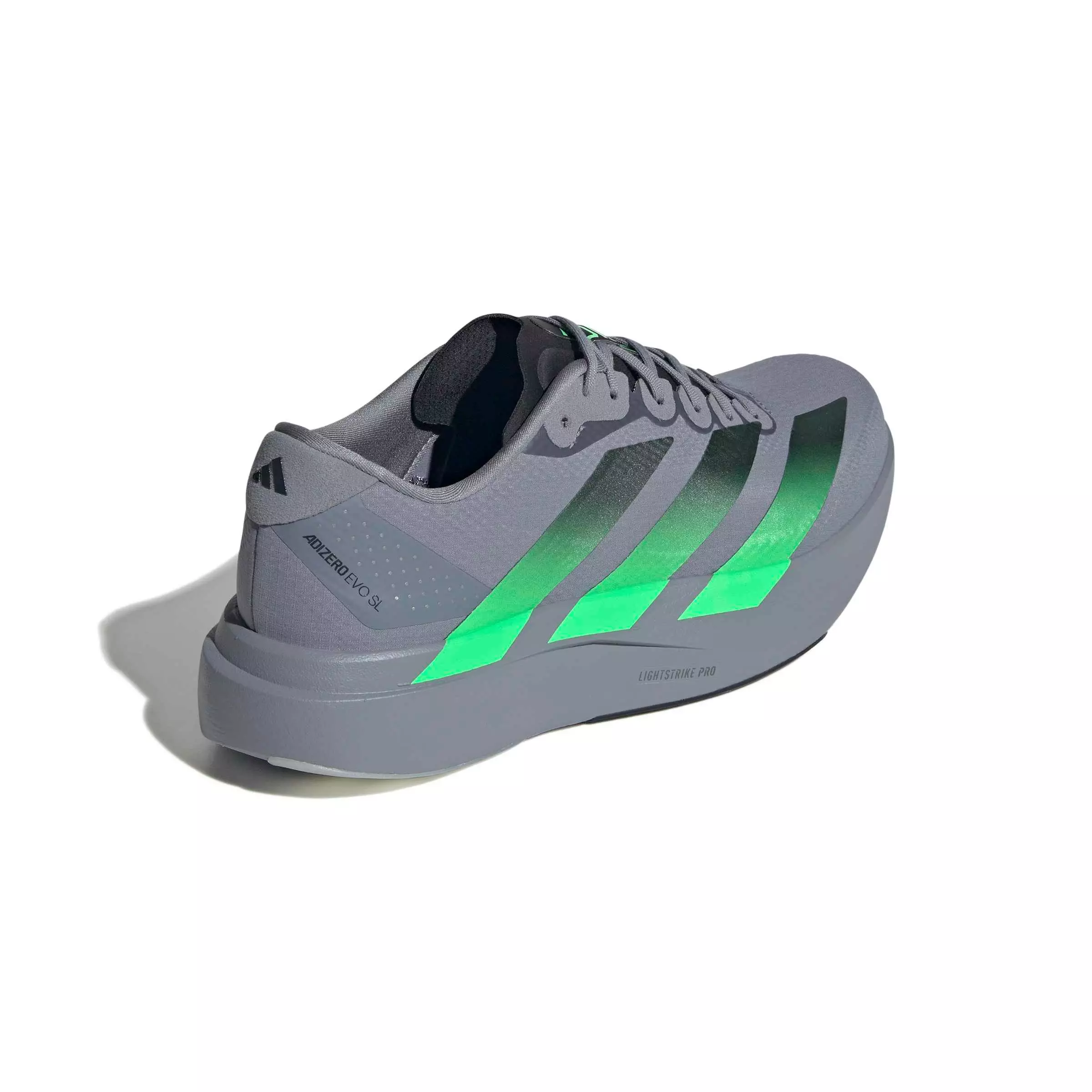 adidas Adizero EVO SL "Grey/Screaming Green/Carbon" Men's Running Shoe - GREY/GREEN/CARBON