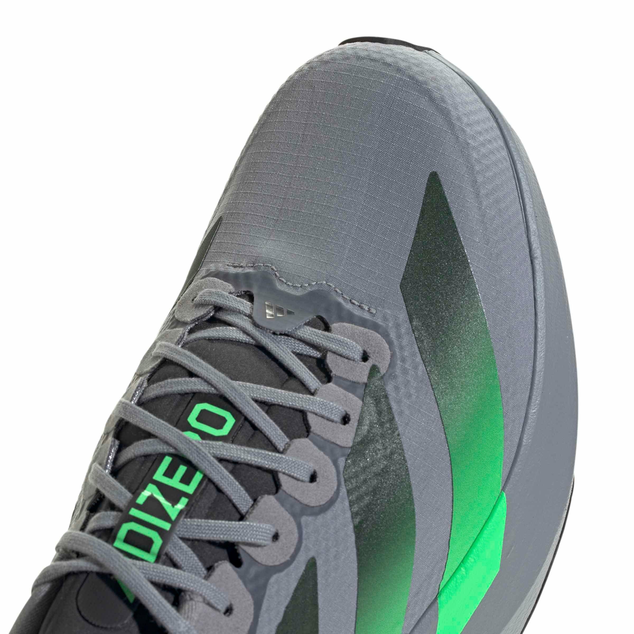 adidas Adizero EVO SL "Grey/Screaming Green/Carbon" Men's Running Shoe - GREY/GREEN/CARBON Thumbnail View 7