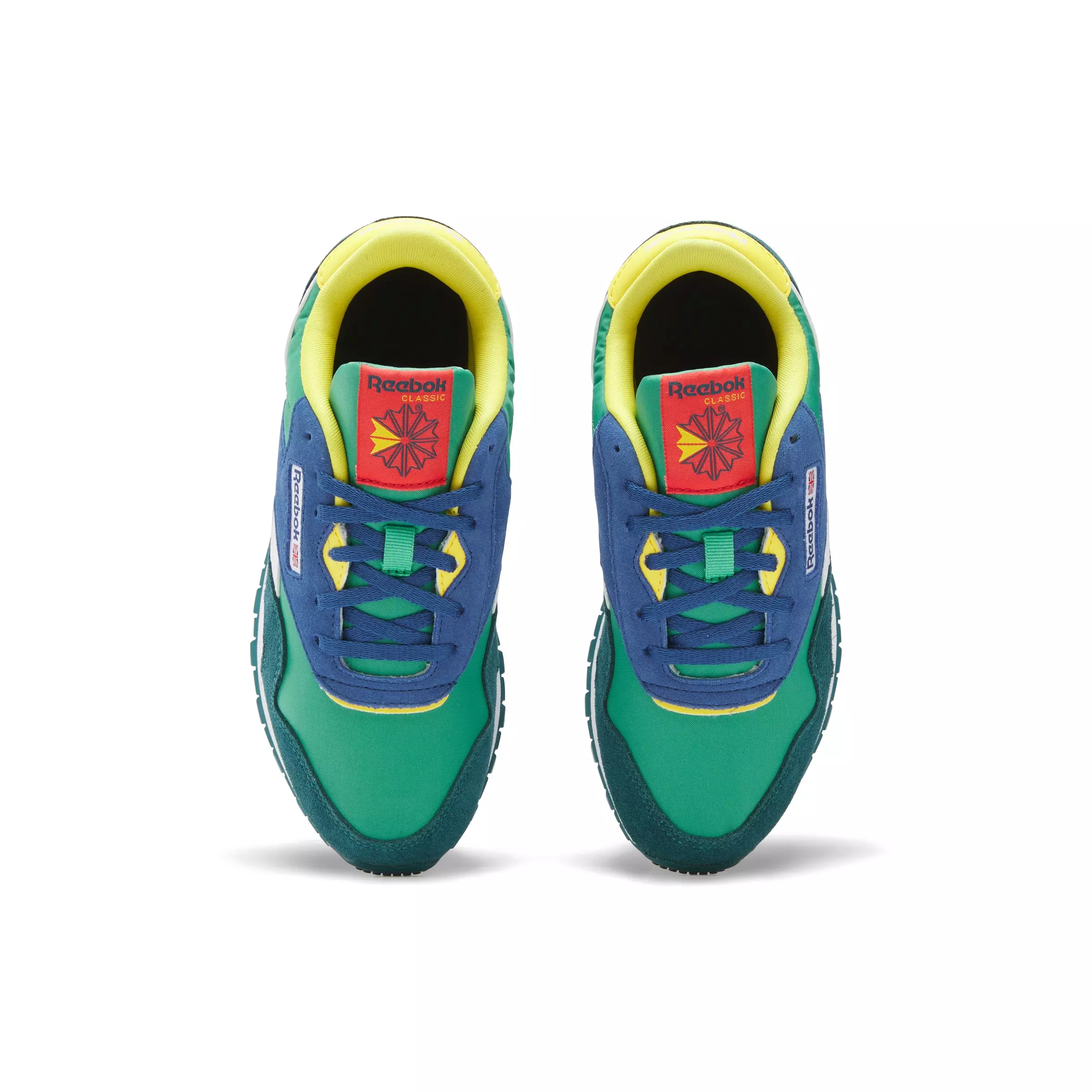 Reebok CL Nylon "Green/Blue/White" Grade School Boys' Shoe - GREEN/BLUE/WHITE