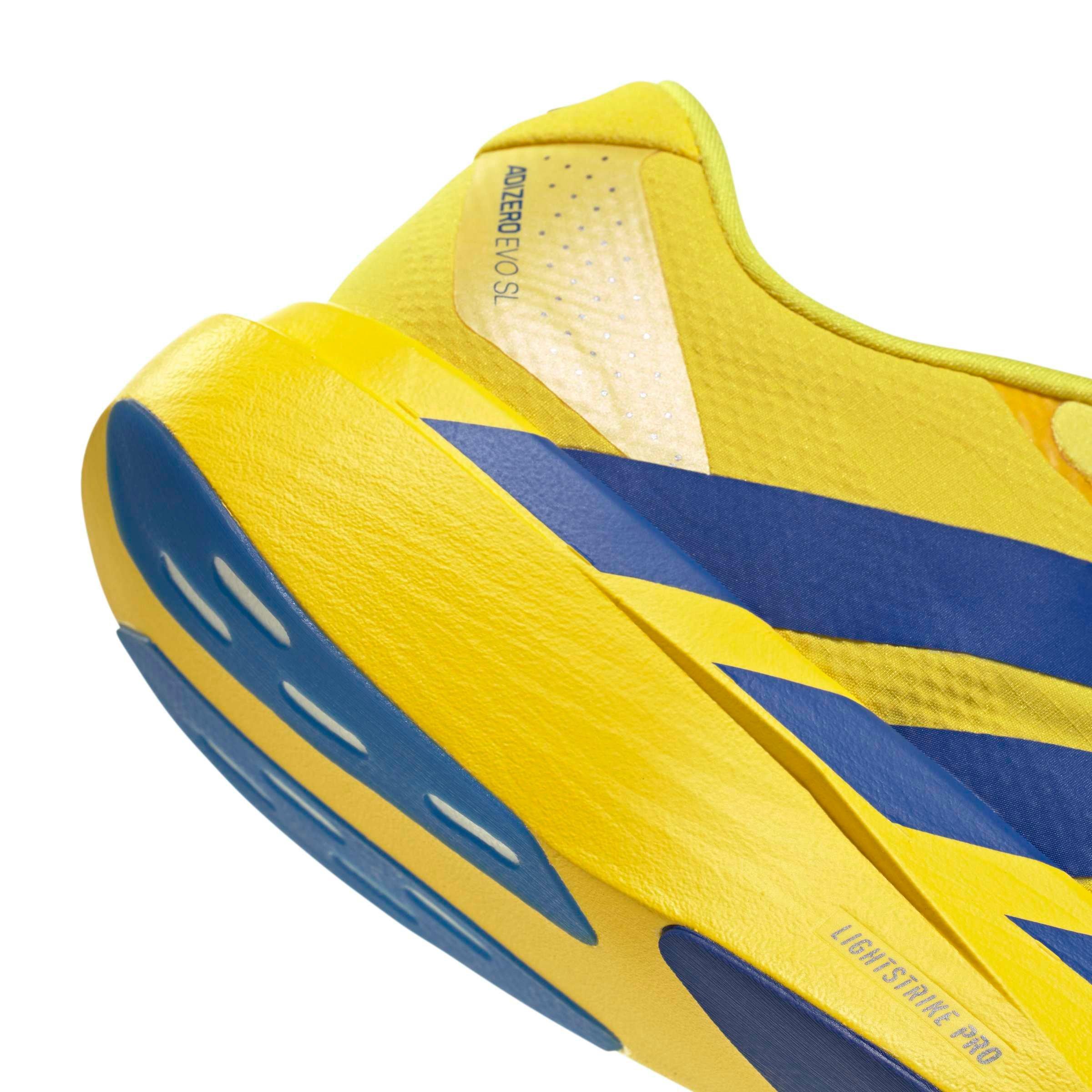 adidas Adizero EVO SL "Yellow/Team Royal Blue/Iron Metallic" Men's Running Shoe - YELLOW/ROYAL/IRON Thumbnail View 6