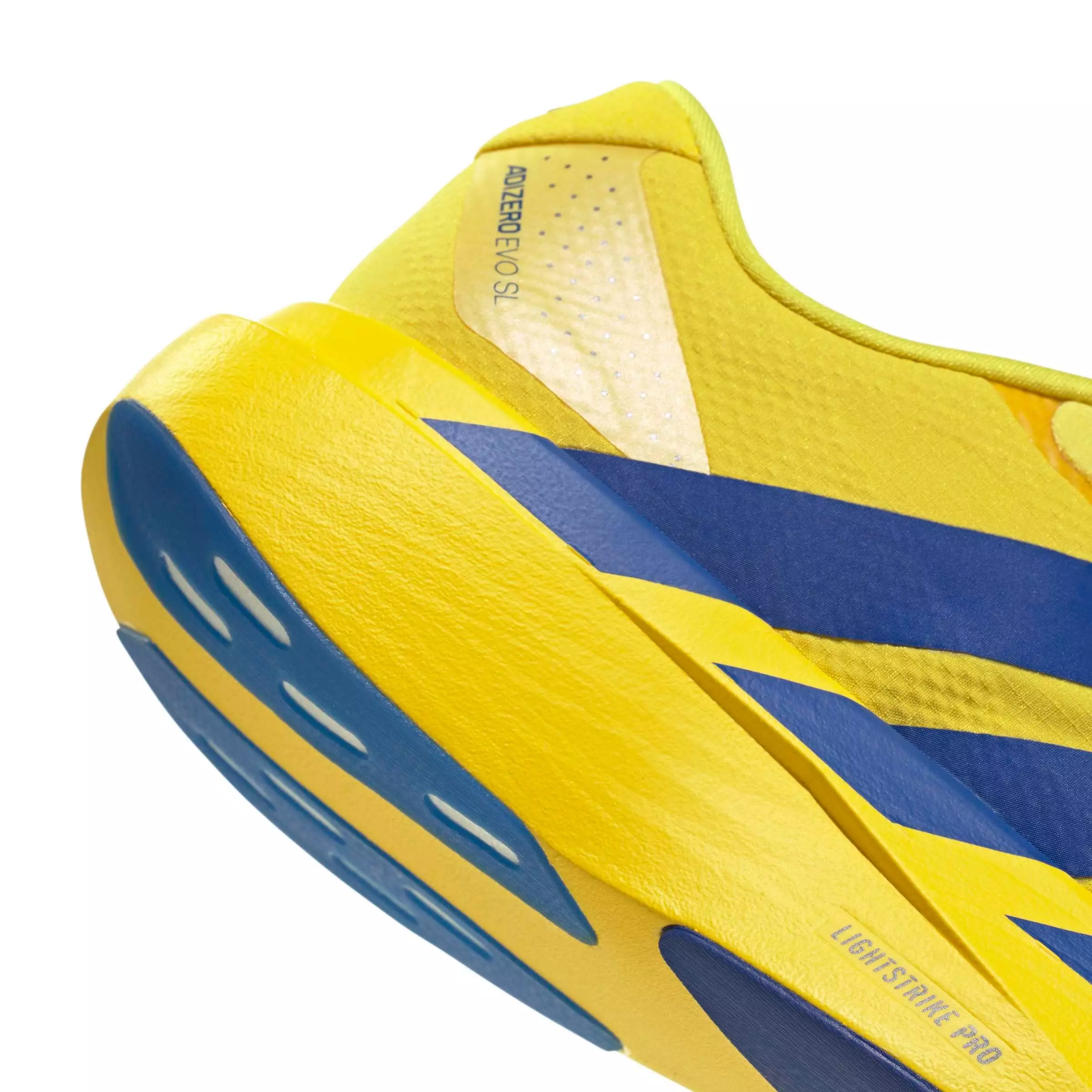 adidas Adizero EVO SL "Yellow/Team Royal Blue/Iron Metallic" Men's Running Shoe - YELLOW/ROYAL/IRON