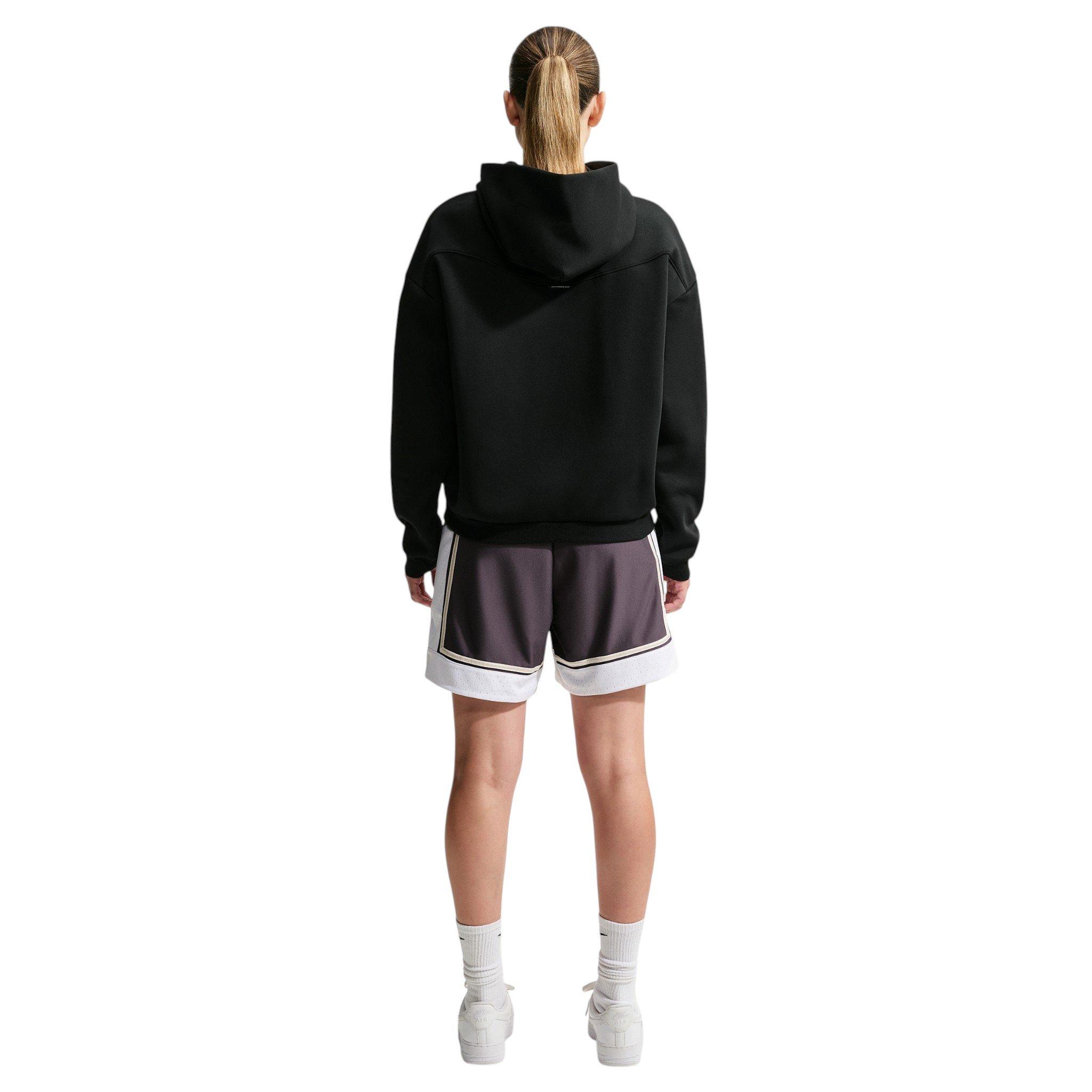 Nike Women's Standard Issue Brushed Pullover Therma-FIT Basketball Hoodie - Black/Off-White - BLACK/OFF-WHITE
