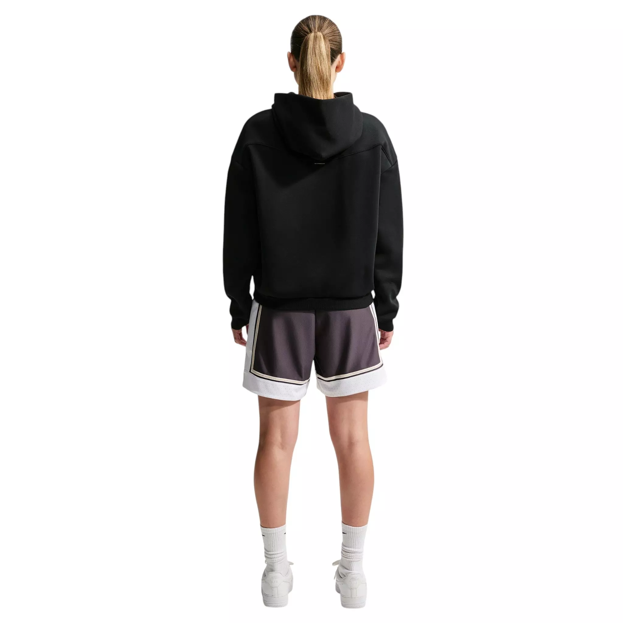 Nike Women's Standard Issue Brushed Pullover Therma-FIT Basketball Hoodie - Black/Off-White - BLACK/OFF-WHITE