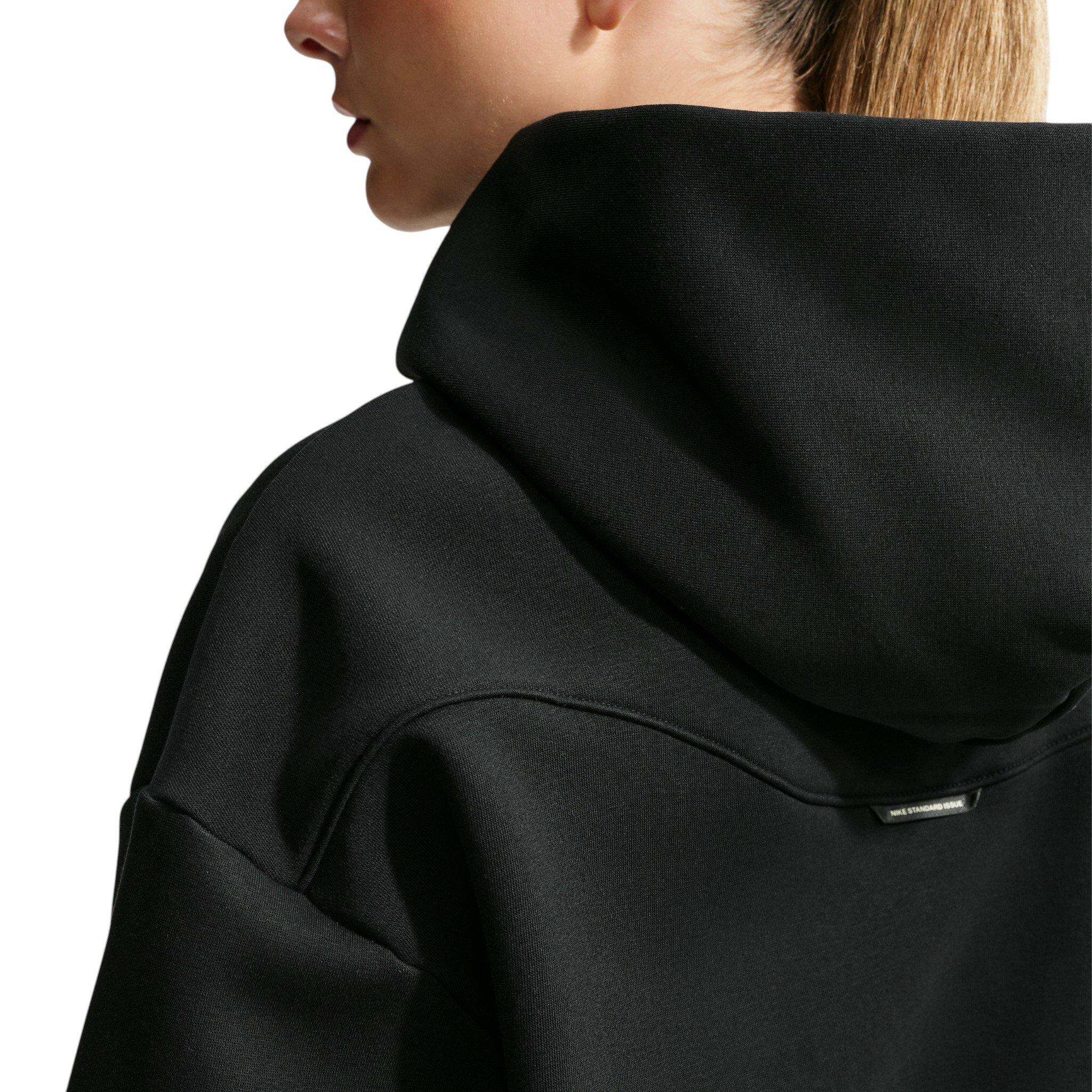 Nike Women's Standard Issue Brushed Pullover Therma-FIT Basketball Hoodie - Black/Off-White - BLACK/OFF-WHITE
