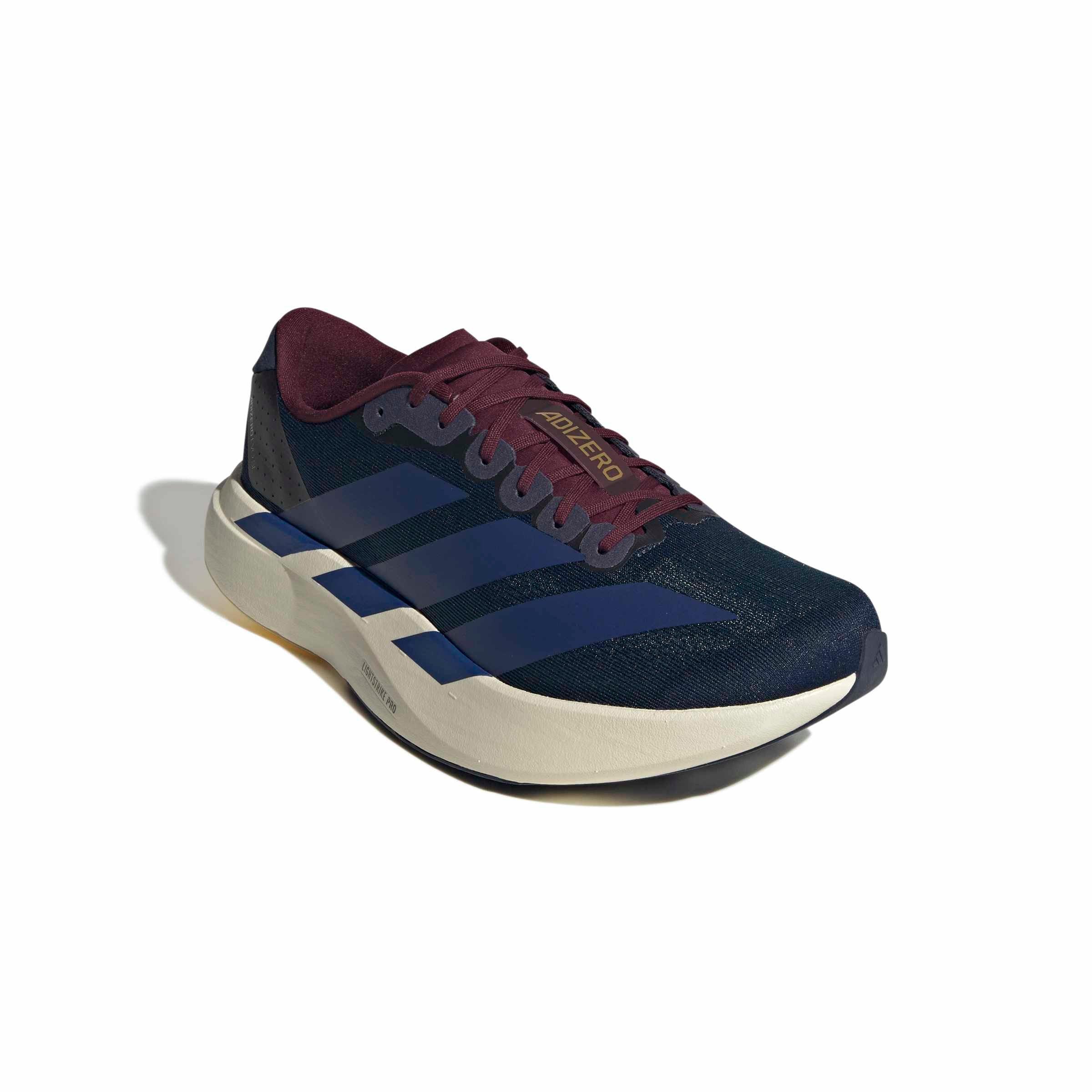 adidas Adizero EVO SL "Collegiate Navy/Muted Purple/Maroon" Men's Running Shoe - NAVY/PURPLE/MAROON Thumbnail View 3
