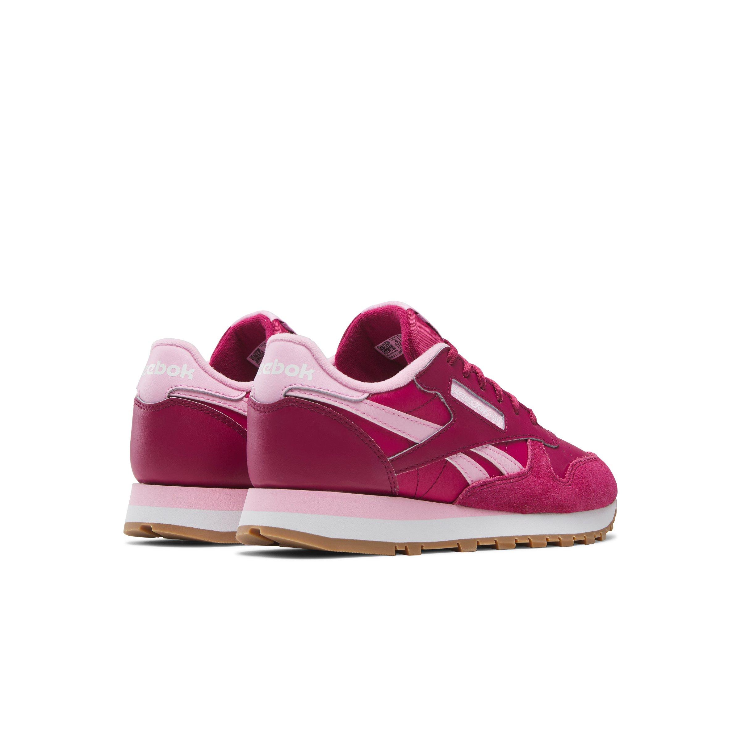 Reebok Classic Leather Grade School Girls' "Dark Pink/Pink" Shoe