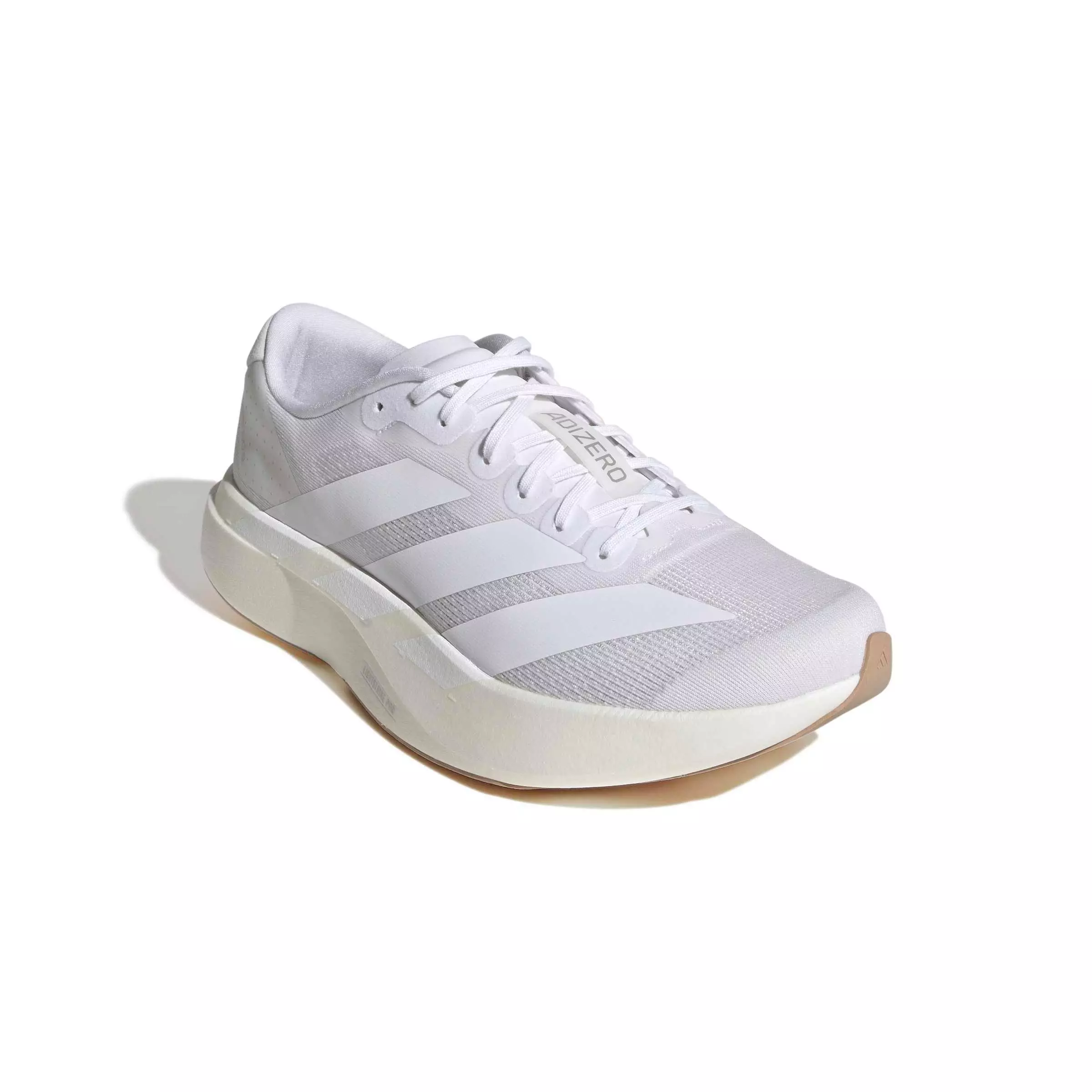 adidas Adizero EVO SL "Ftwr White/Ftwr White/Warm Sandstone" Men's Running Shoe - WHITE/WHITE/SANDSTONE