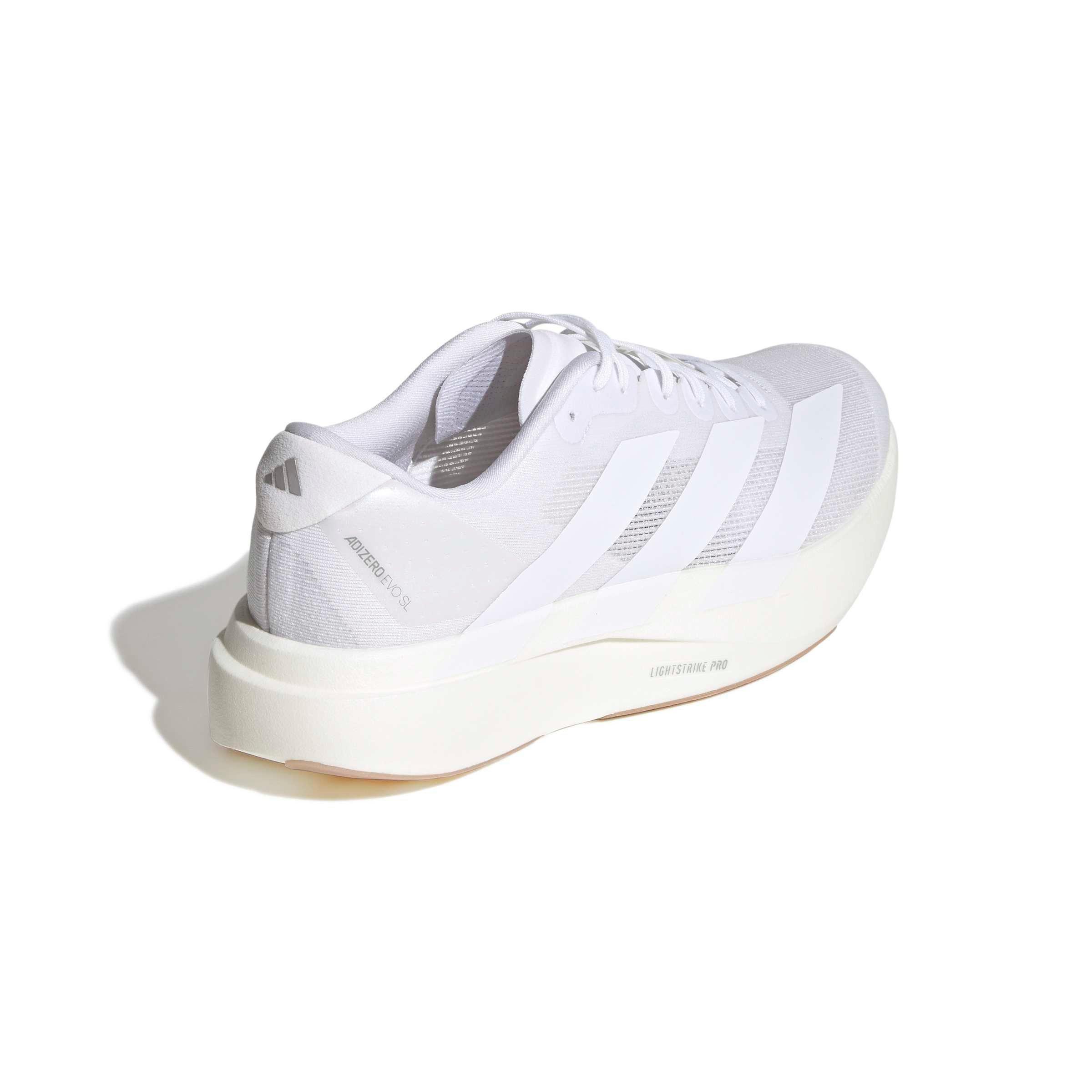 adidas Adizero EVO SL "Ftwr White/Ftwr White/Warm Sandstone" Men's Running Shoe - WHITE/WHITE/SANDSTONE Thumbnail View 4