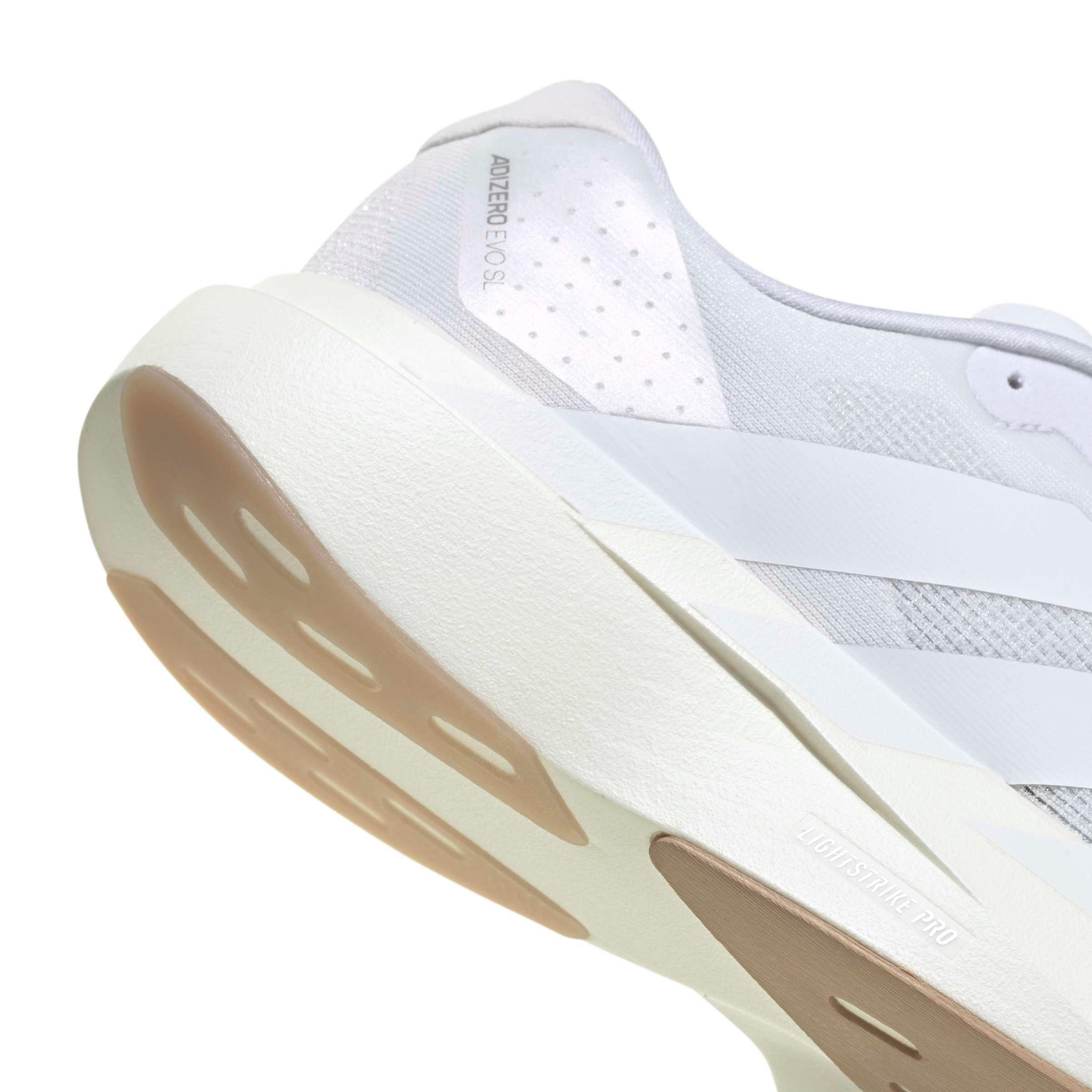 adidas Adizero EVO SL "Ftwr White/Ftwr White/Warm Sandstone" Men's Running Shoe - WHITE/WHITE/SANDSTONE Thumbnail View 7