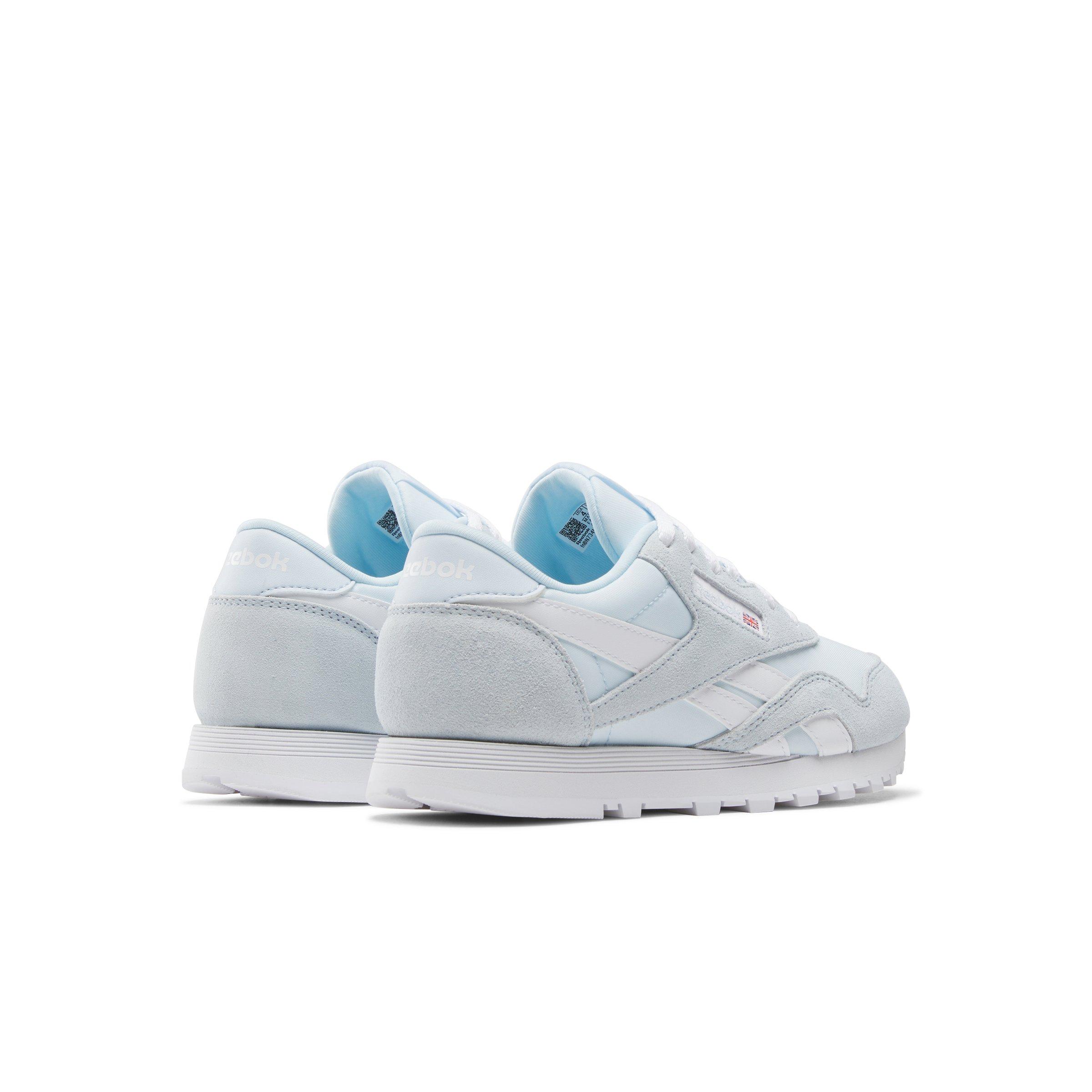Reebok CL Nylon Grade School Girls' "Light Blue/Grey/White" Shoe