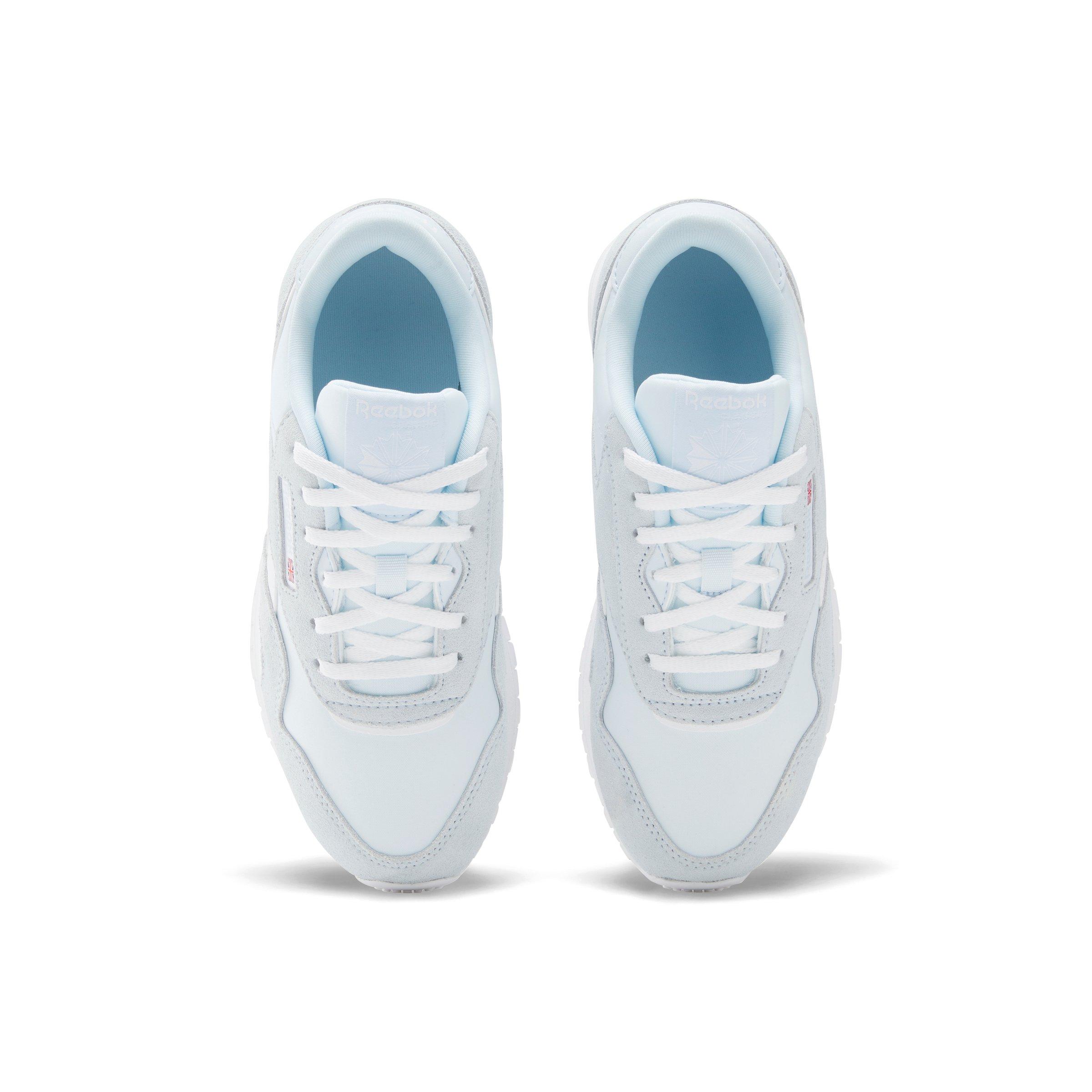 Reebok CL Nylon Grade School Girls' "Light Blue/Grey/White" Shoe