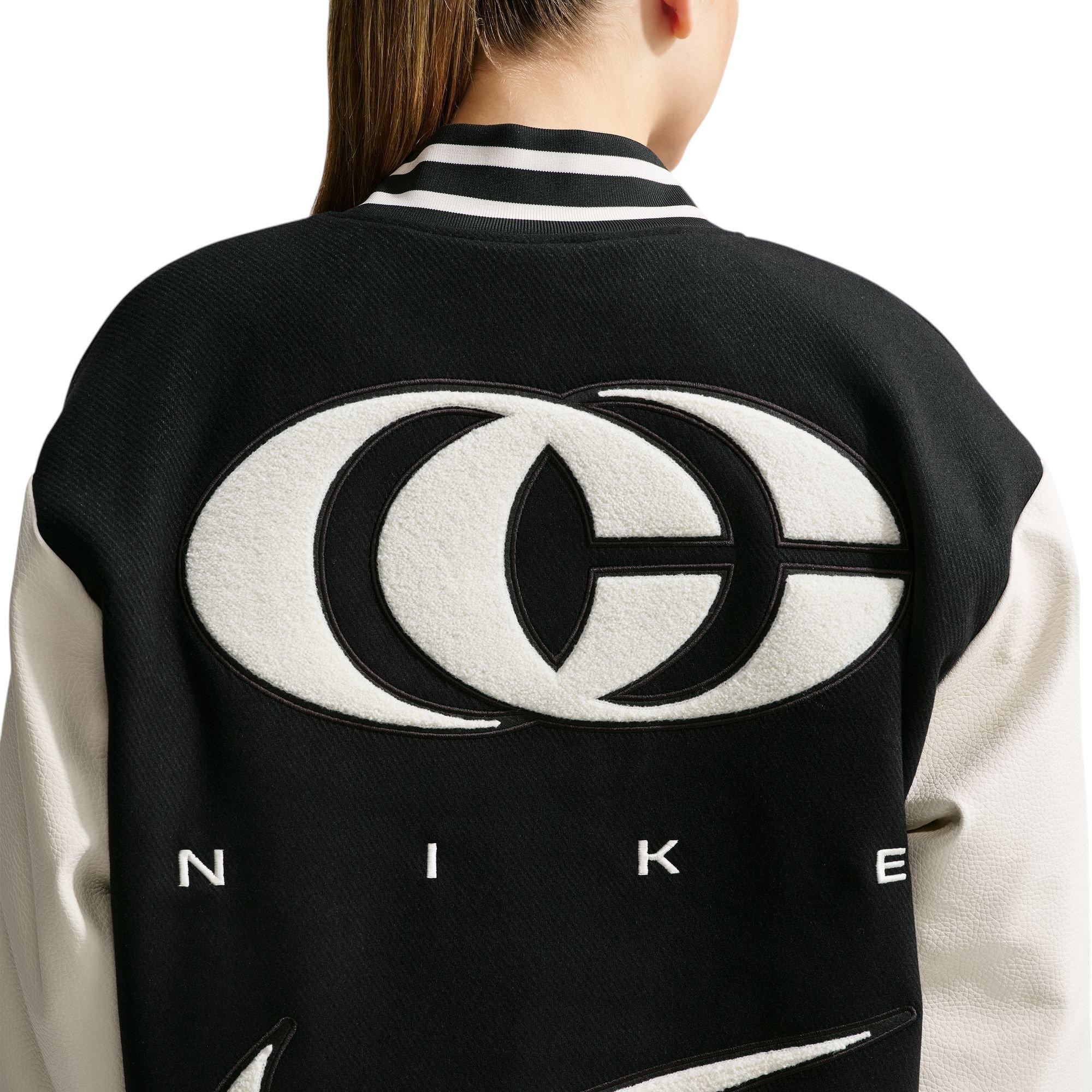 Nike Caitlin Women's Basketball Varsity Jacket - BLACK/OFF-WHITE
