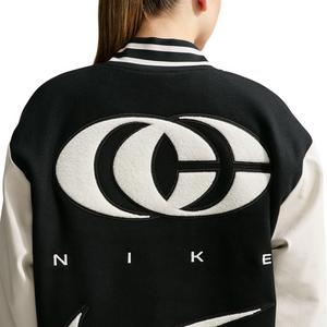 Nike Caitlin Women's Basketball Varsity Jacket - BLACK/OFF-WHITE