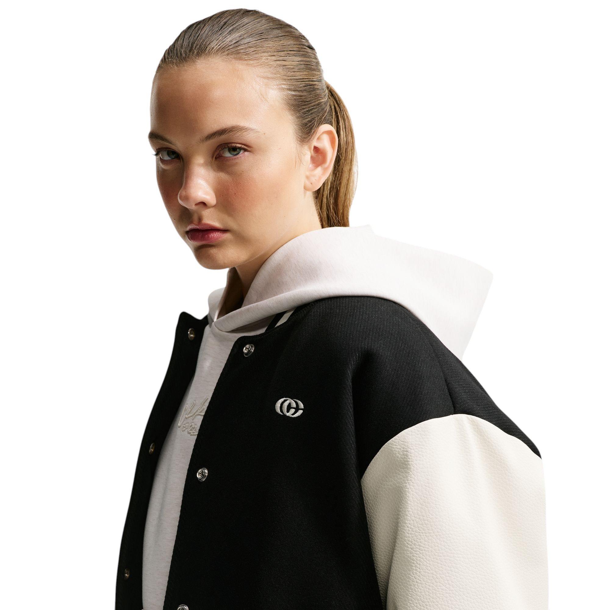 Nike Caitlin Women's Basketball Varsity Jacket - BLACK/OFF-WHITE