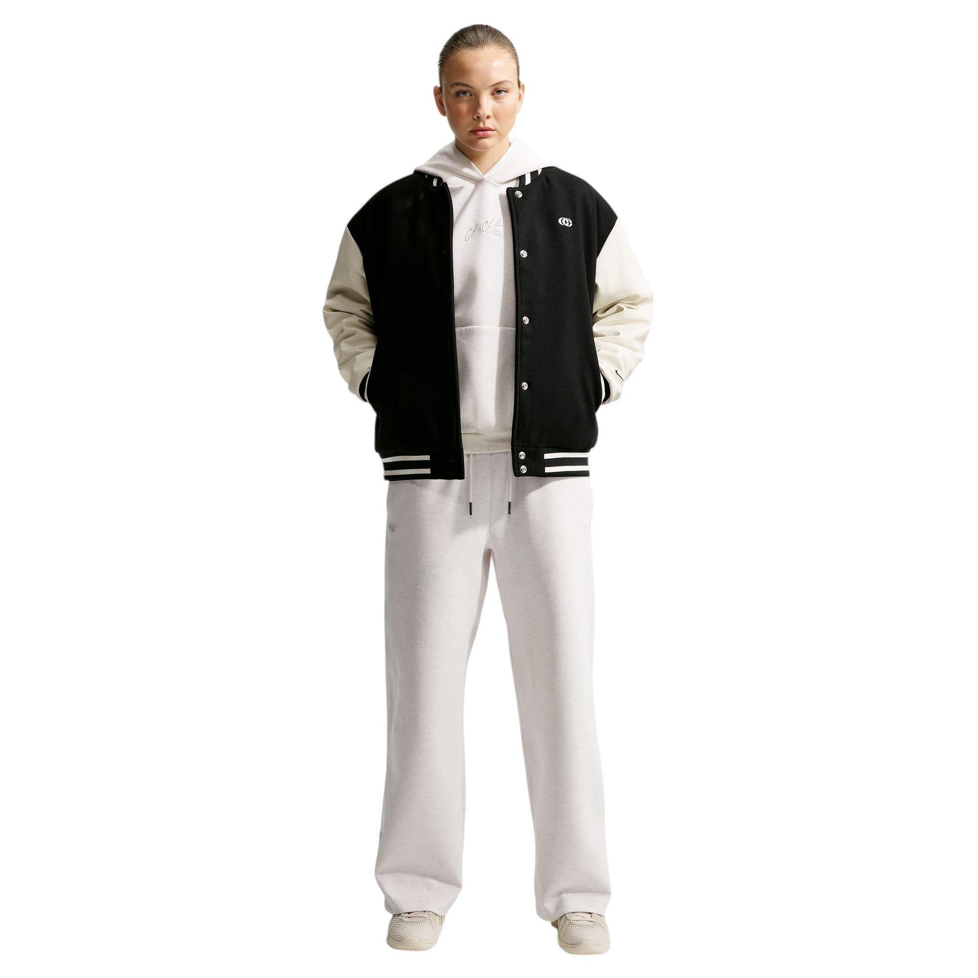 Nike Caitlin Women's Basketball Varsity Jacket - BLACK/OFF-WHITE