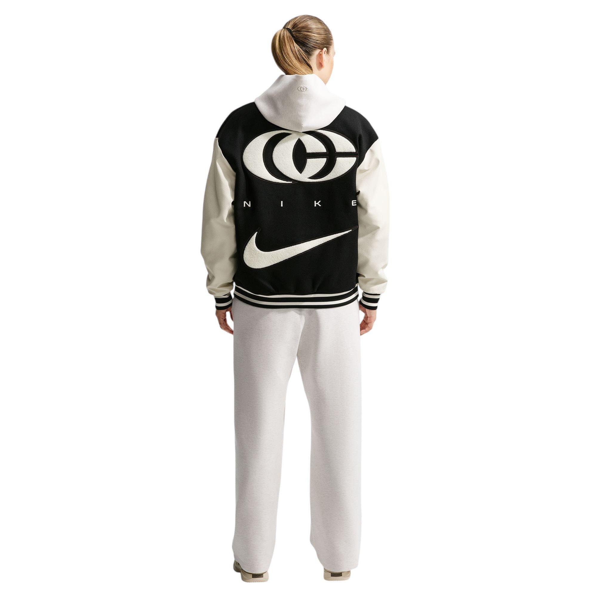 Nike Caitlin Women's Basketball Varsity Jacket - BLACK/OFF-WHITE