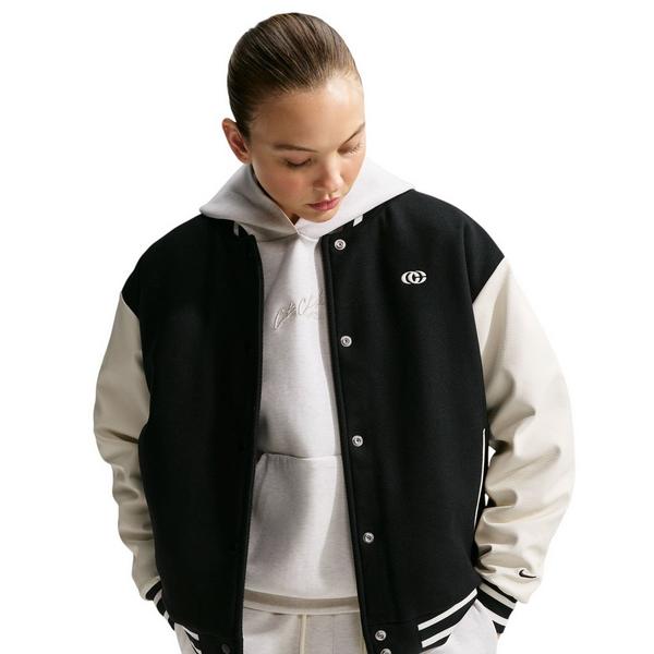 Nike Caitlin Women's Basketball Varsity Jacket - BLACK/OFF-WHITE