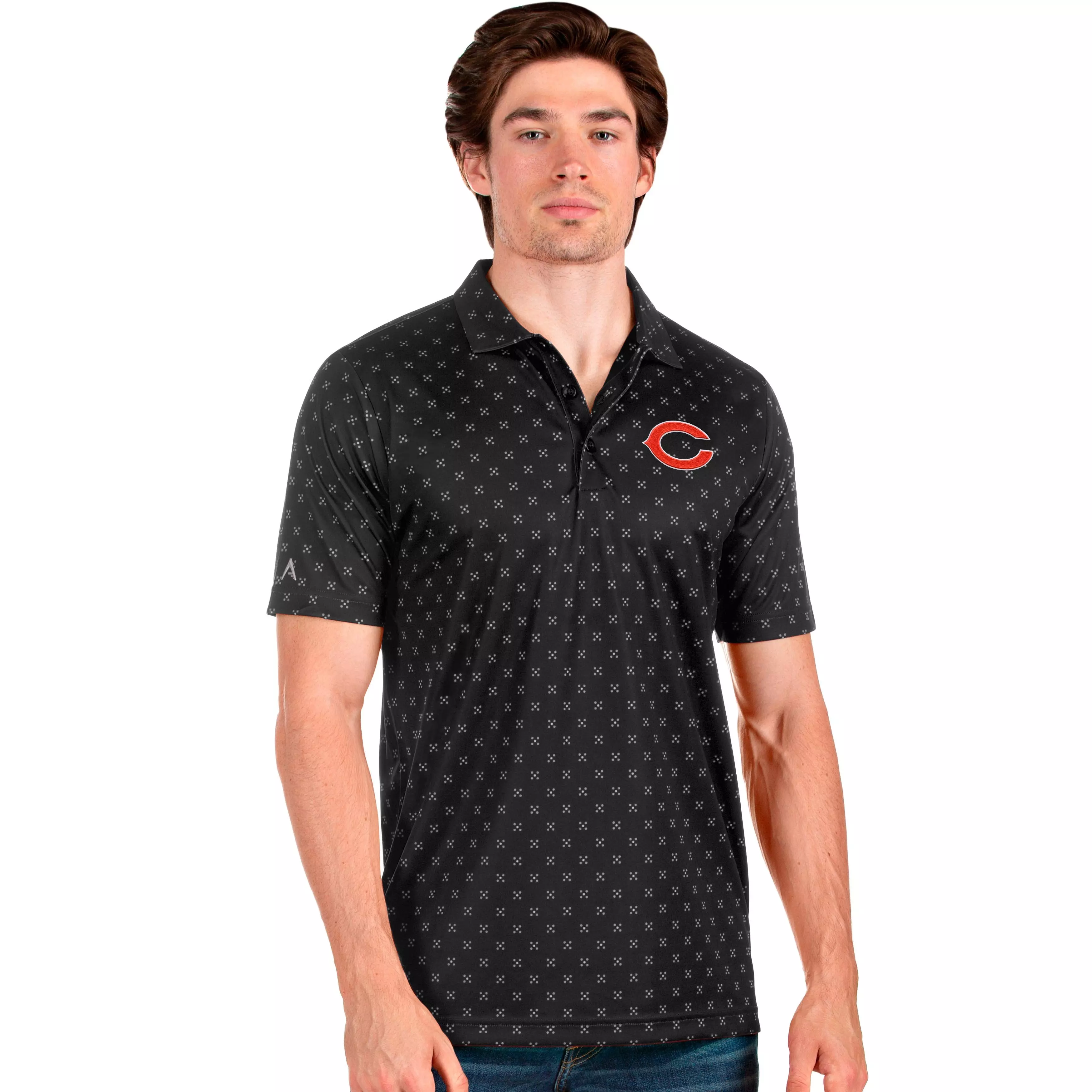 Antigua Men's Chicago Bears C Spark Polo - BLACK/MULTI