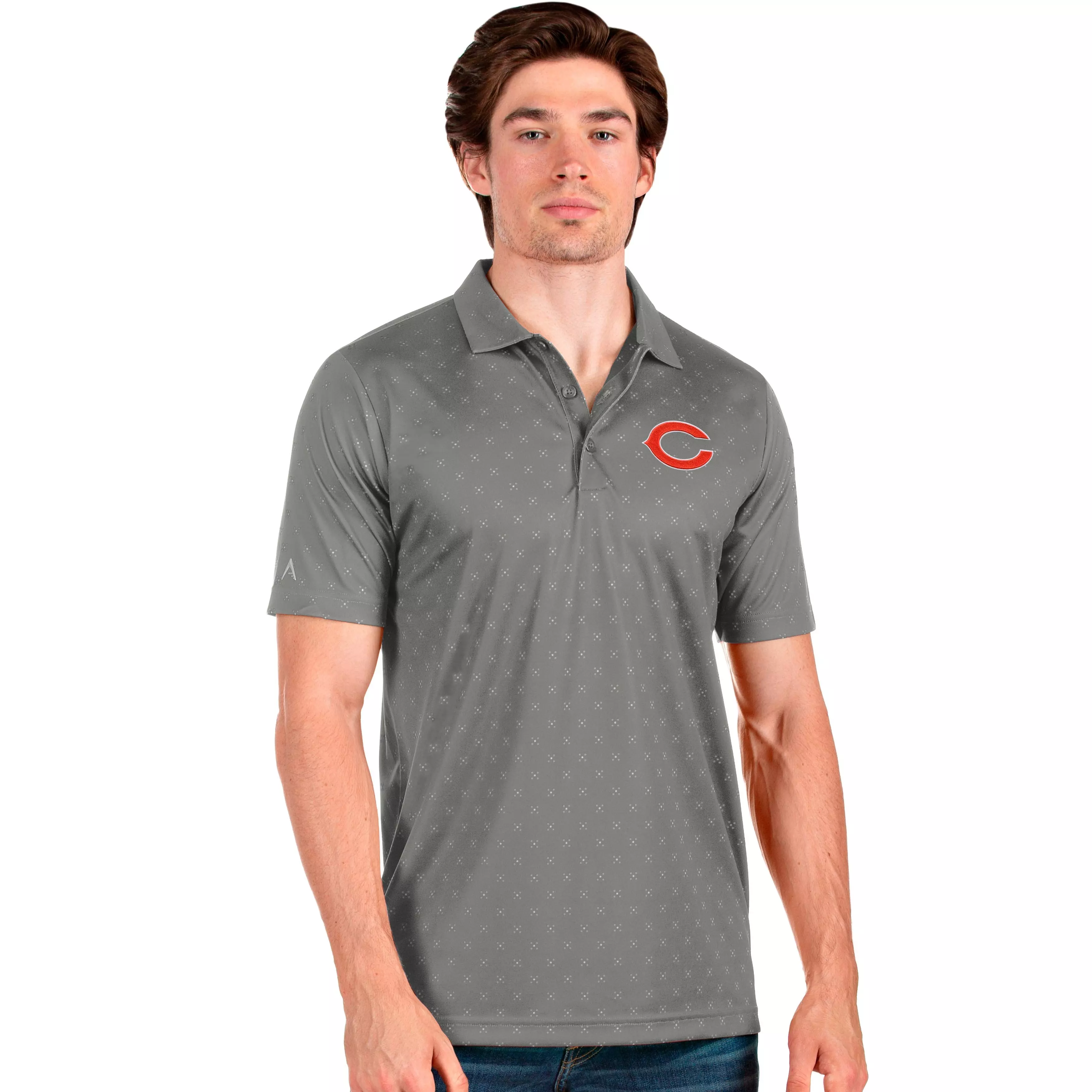 Antigua Men's Chicago Bears C Spark Polo - GREY