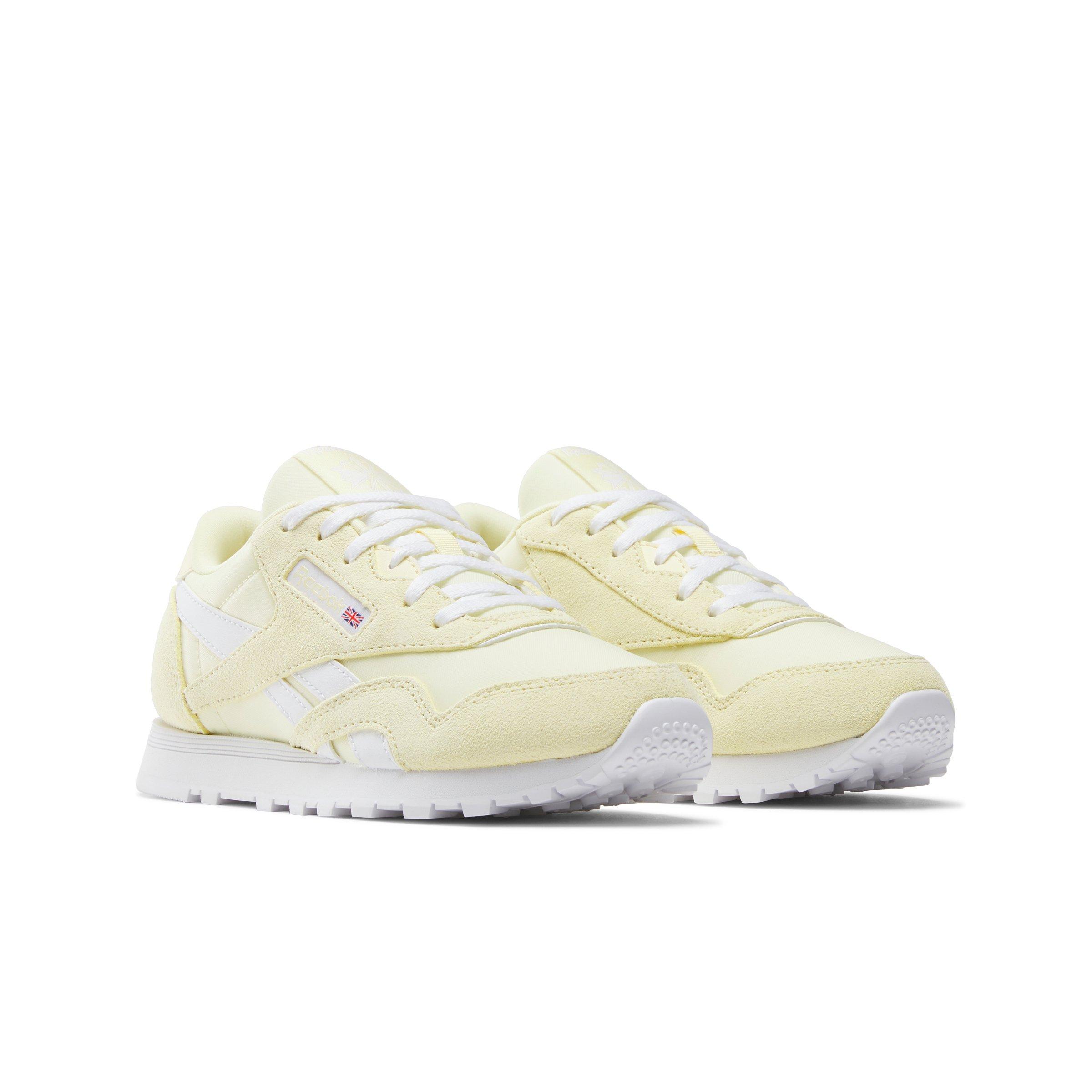 Reebok CL Nylon Grade School Girls' "Light Yellow/White" Shoe