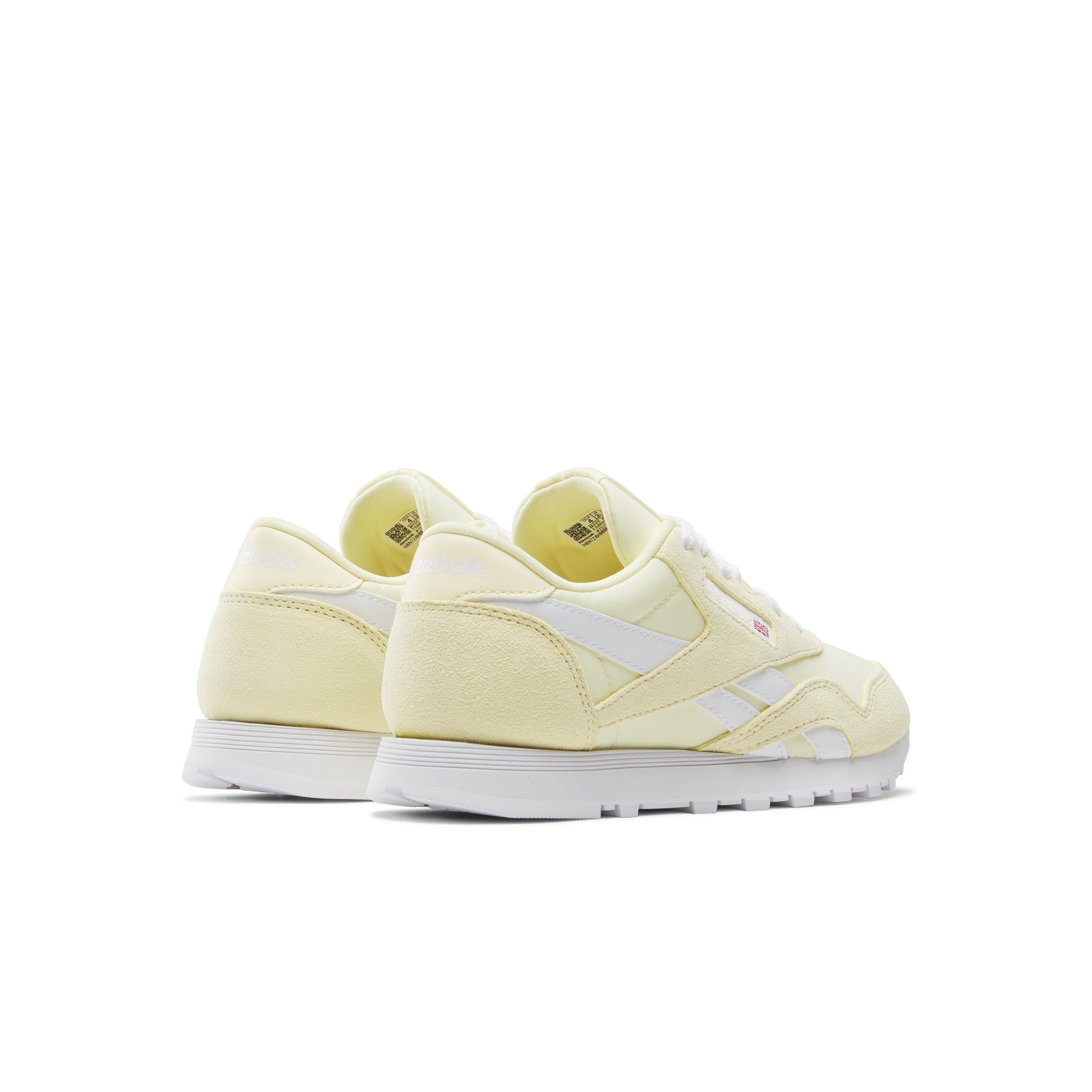 Reebok CL Nylon Grade School Girls' "Light Yellow/White" Shoe