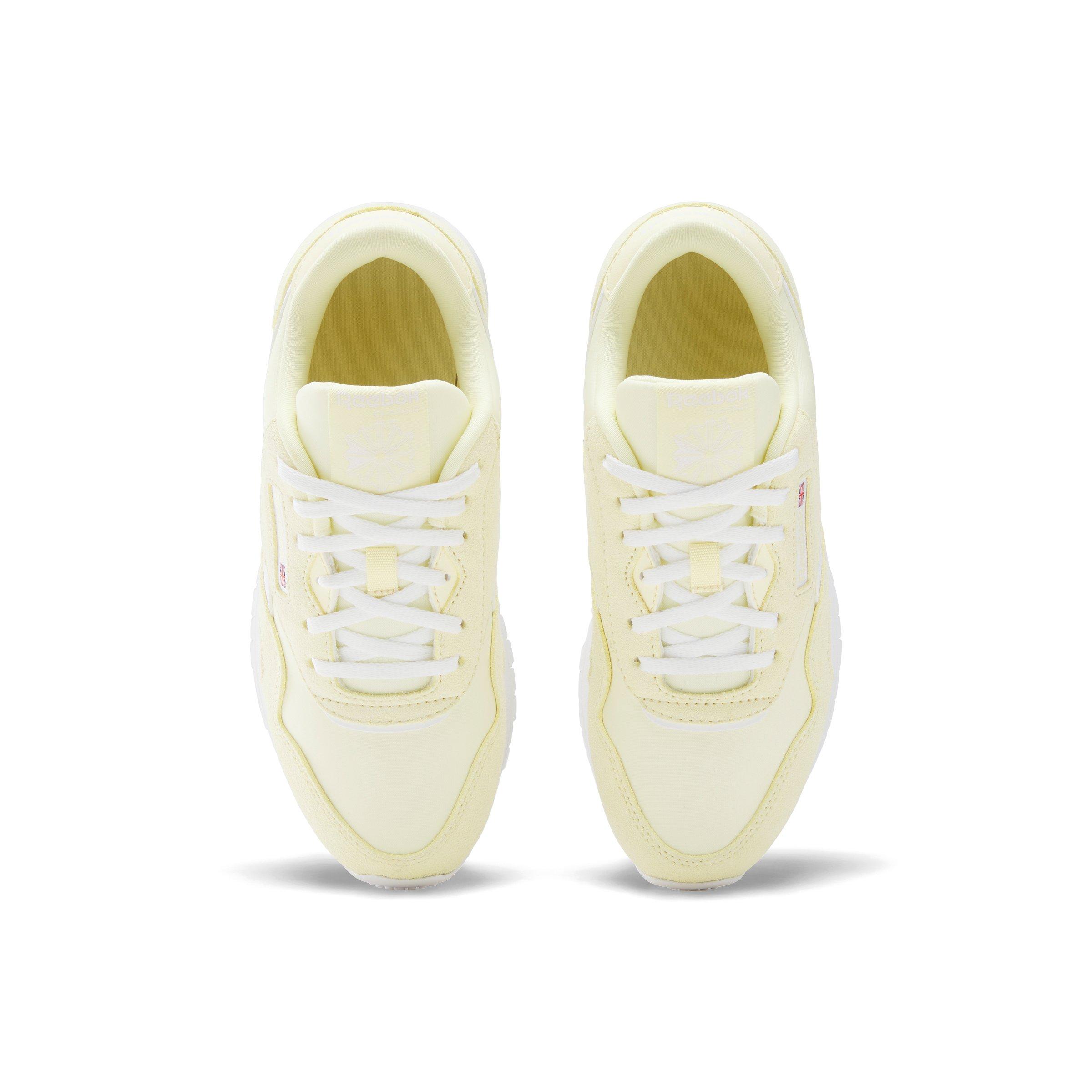 Reebok CL Nylon Grade School Girls' "Light Yellow/White" Shoe