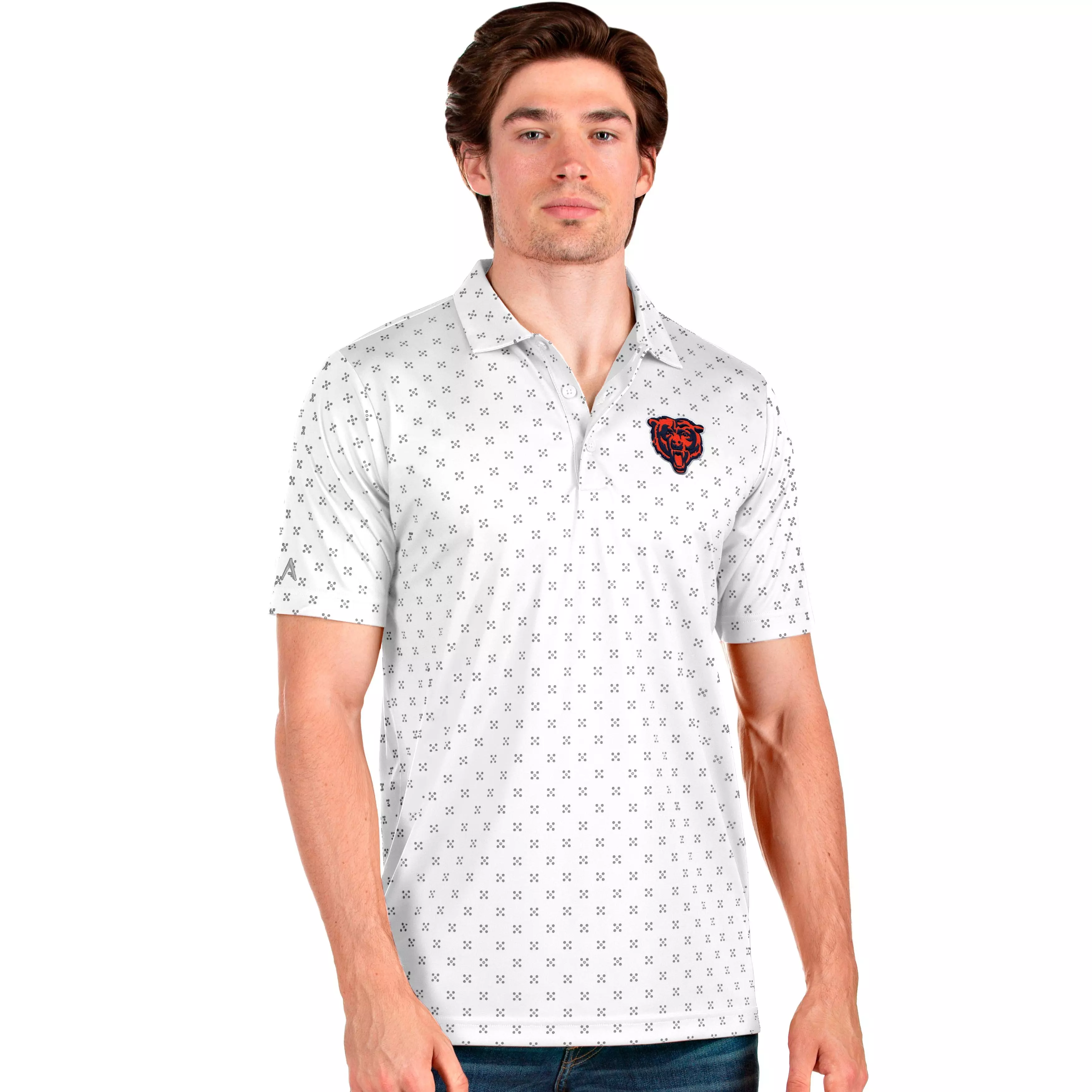 Antigua Men's Chicago Bears Bear Spark Polo - WHITE/MULTI