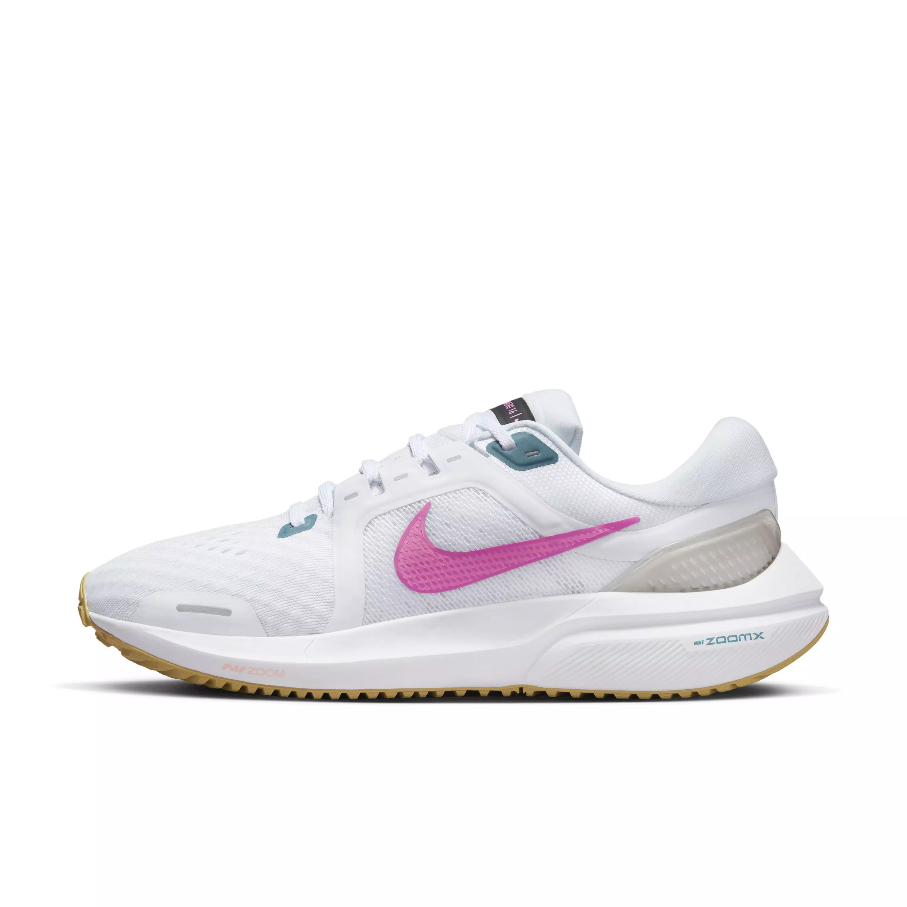 Nike Vomero 16 "White/Pink Spell/Noise Aqua/Wheat Gold" Women's Running Shoe - WHITE/PINK/AQUA/GOLD